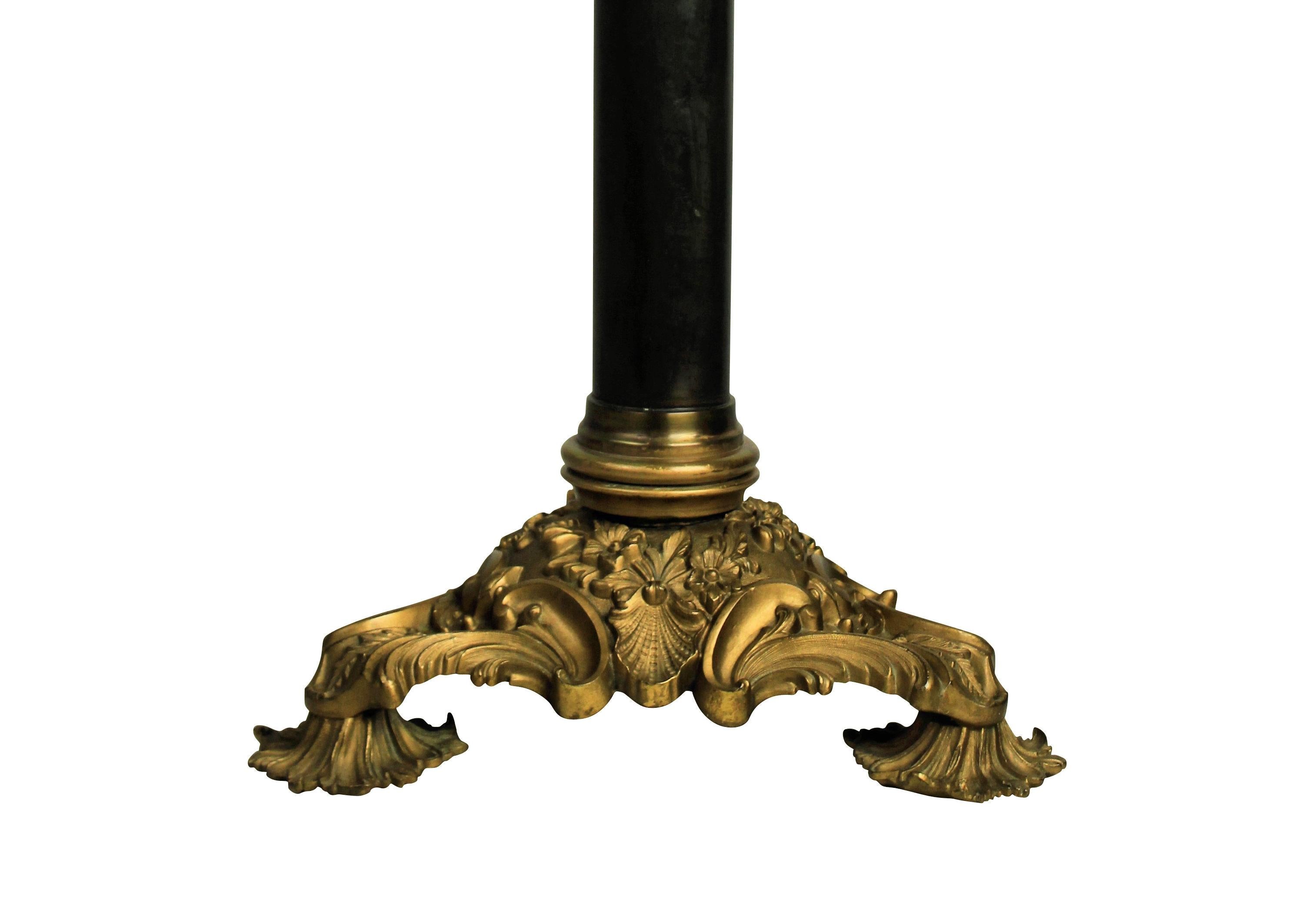 Late 19th Century English Classical Bronze Lamp For Sale