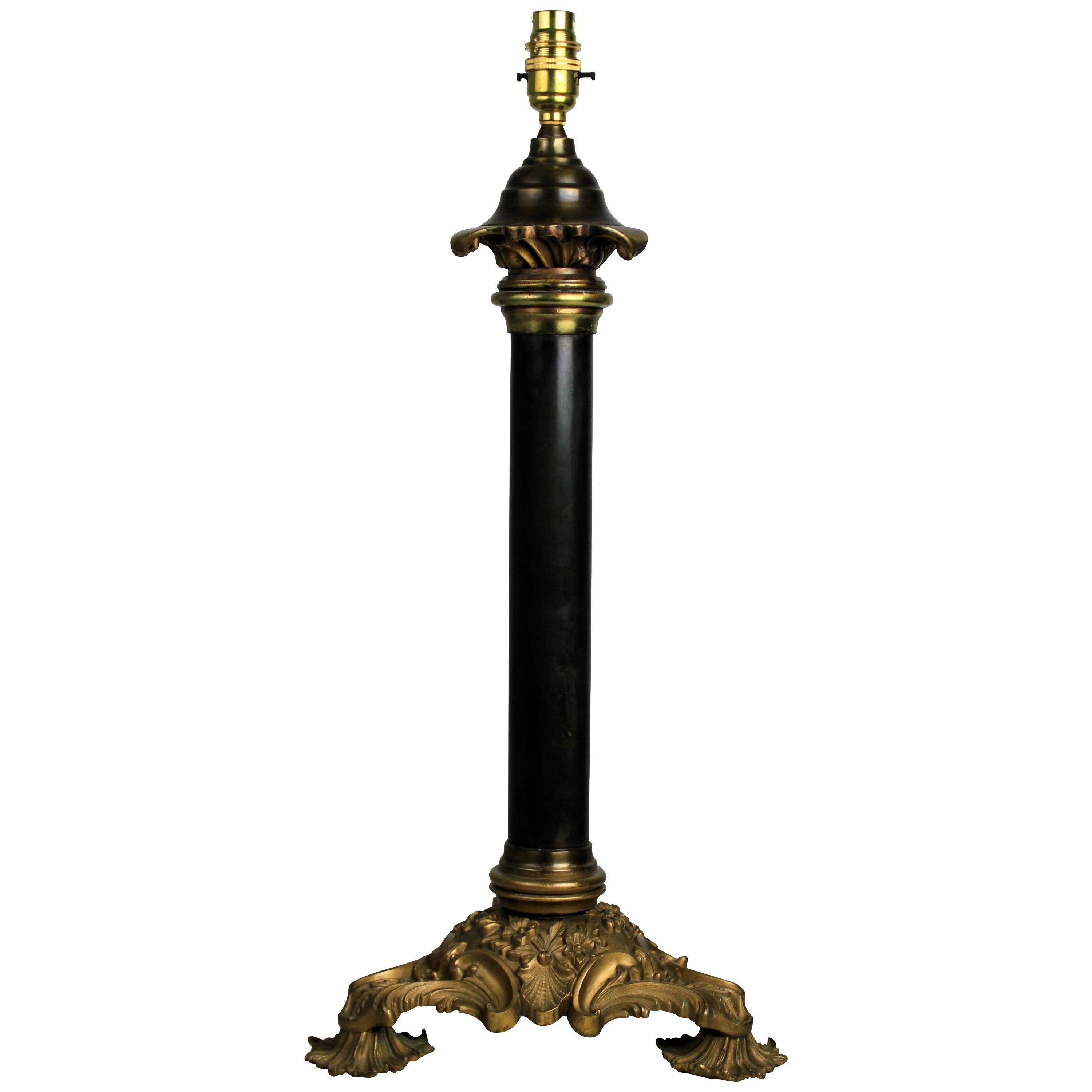 English Classical Bronze Lamp