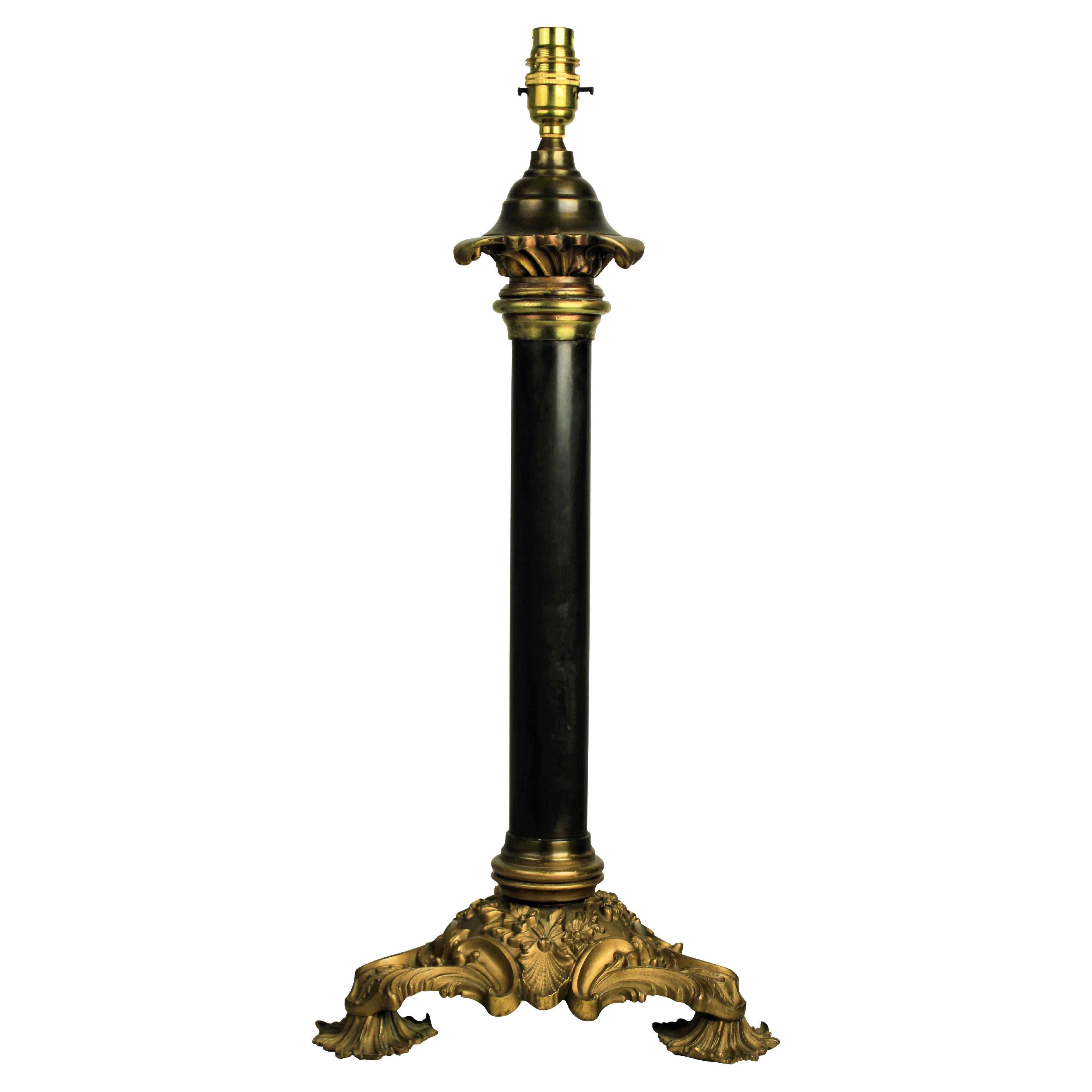 English Classical Bronze Lamp For Sale