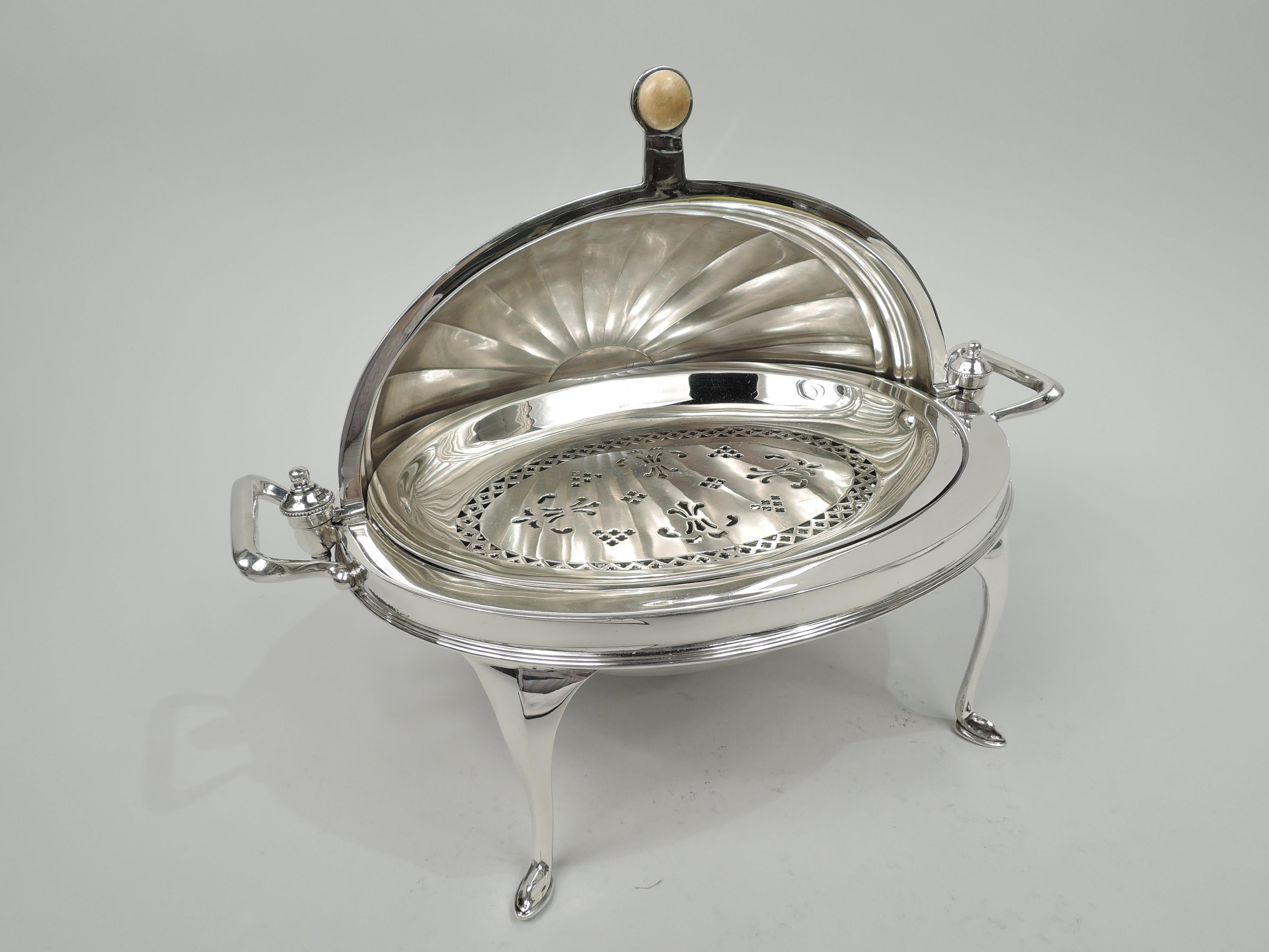 Neoclassical Revival English Classical Sterling Silver Bun Warmer For Sale