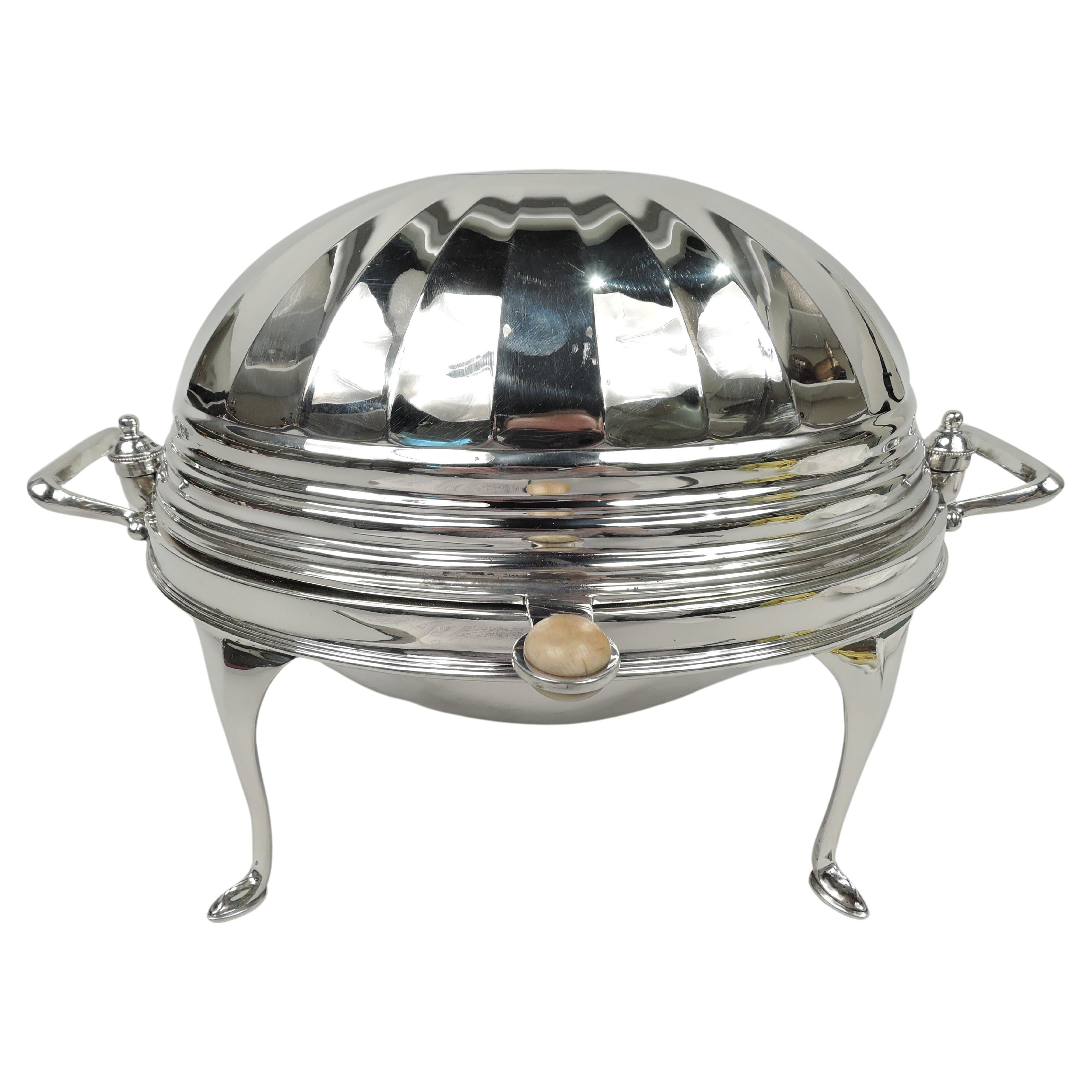 English Classical Sterling Silver Bun Warmer For Sale at 1stDibs