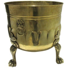 English Classical Style Brass Over Copper Pail Bucket