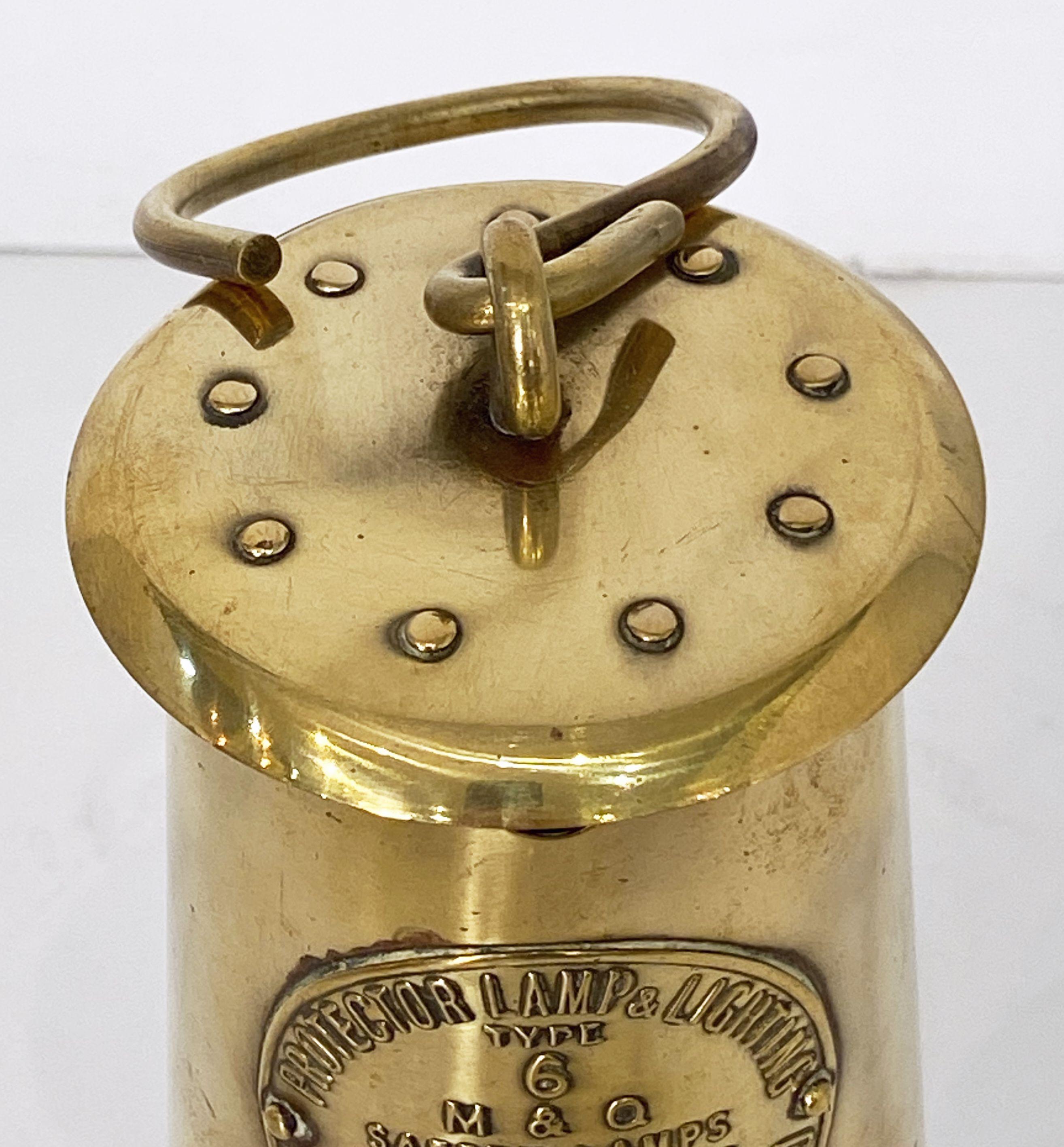 English Coal Miner's Safety Lamp or Inspector's Lantern of Brass 2