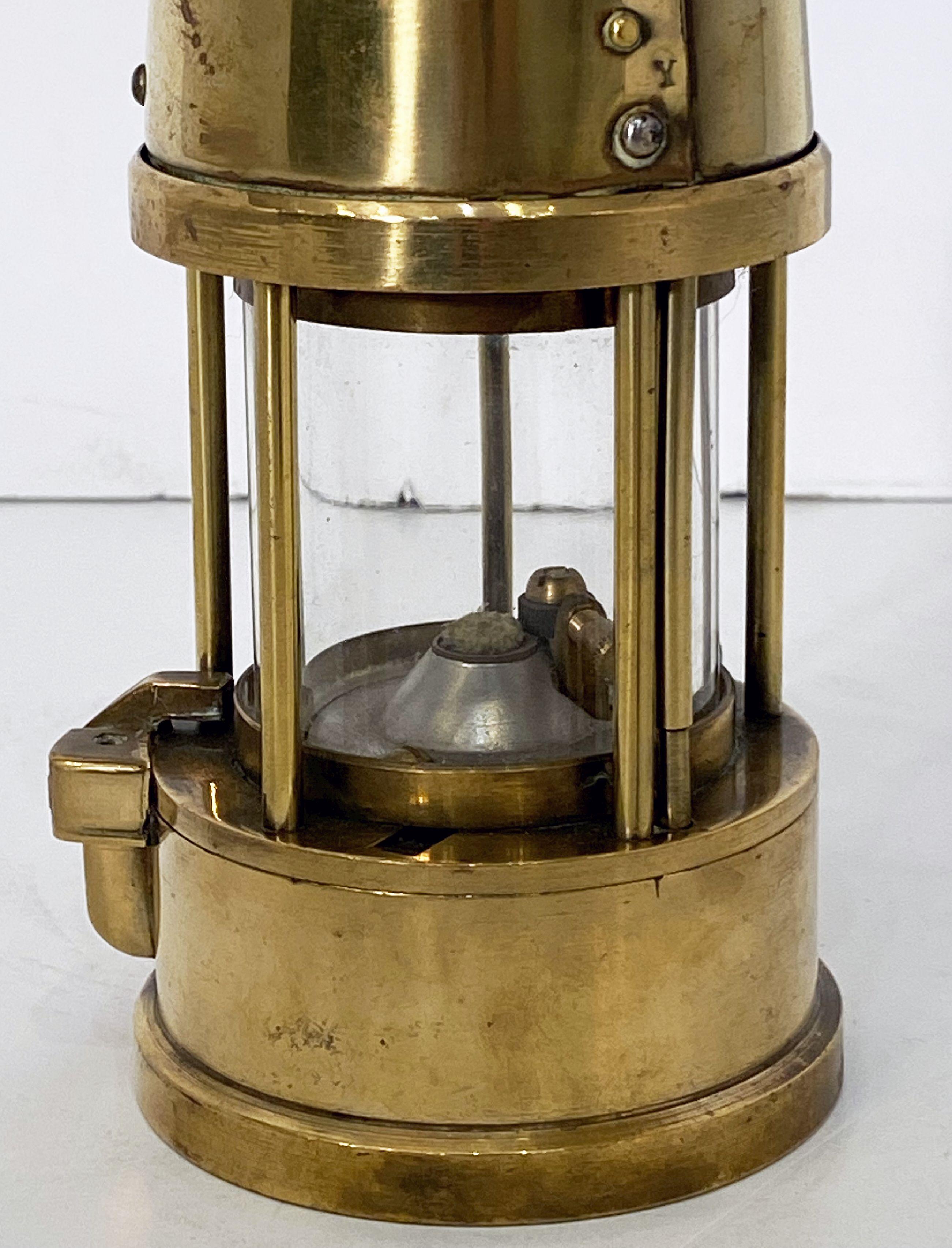 English Coal Miner's Safety Lamp or Inspector's Lantern of Brass 3