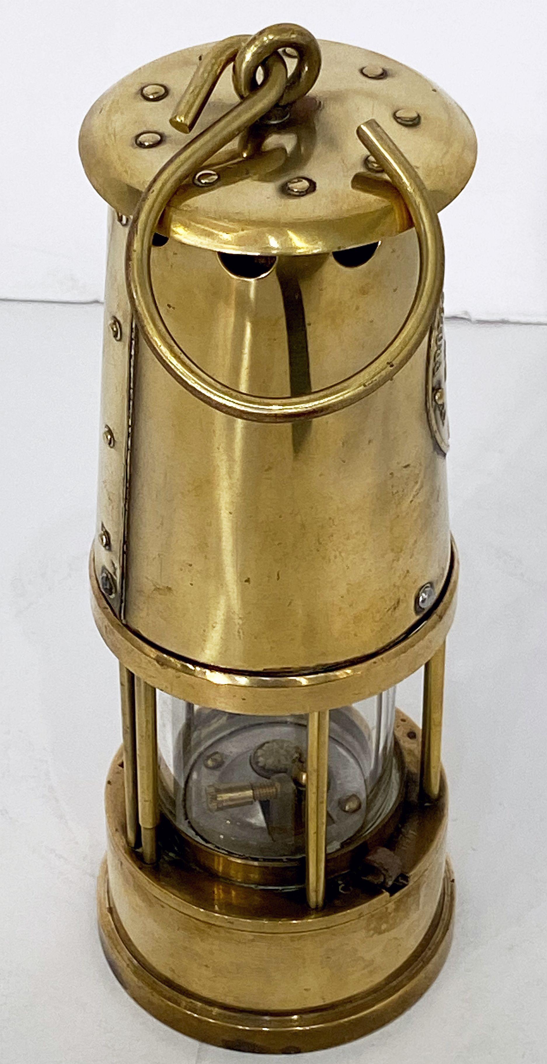 English Coal Miner's Safety Lamp or Inspector's Lantern of Brass 4