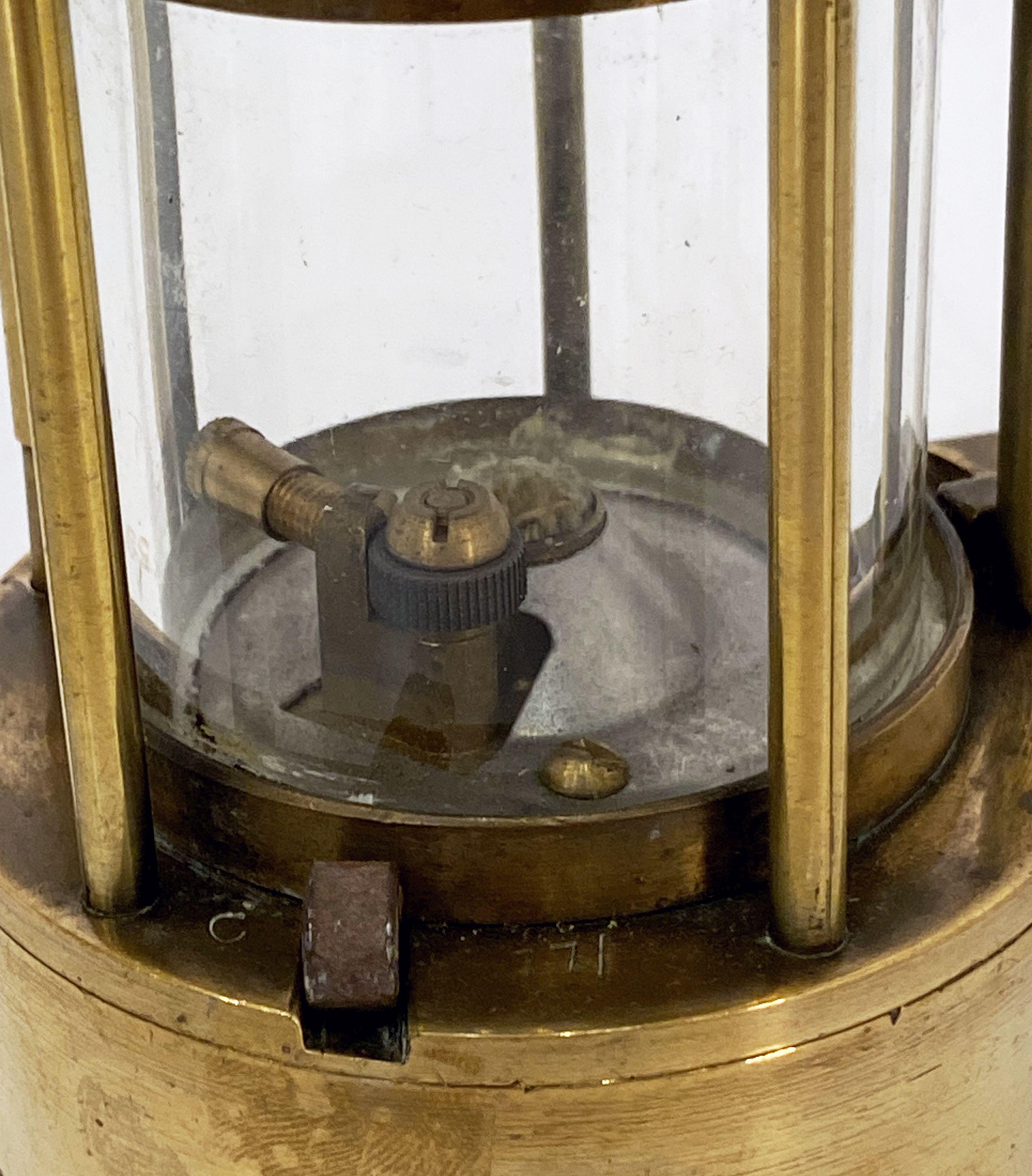 English Coal Miner's Safety Lamp or Inspector's Lantern of Brass 5