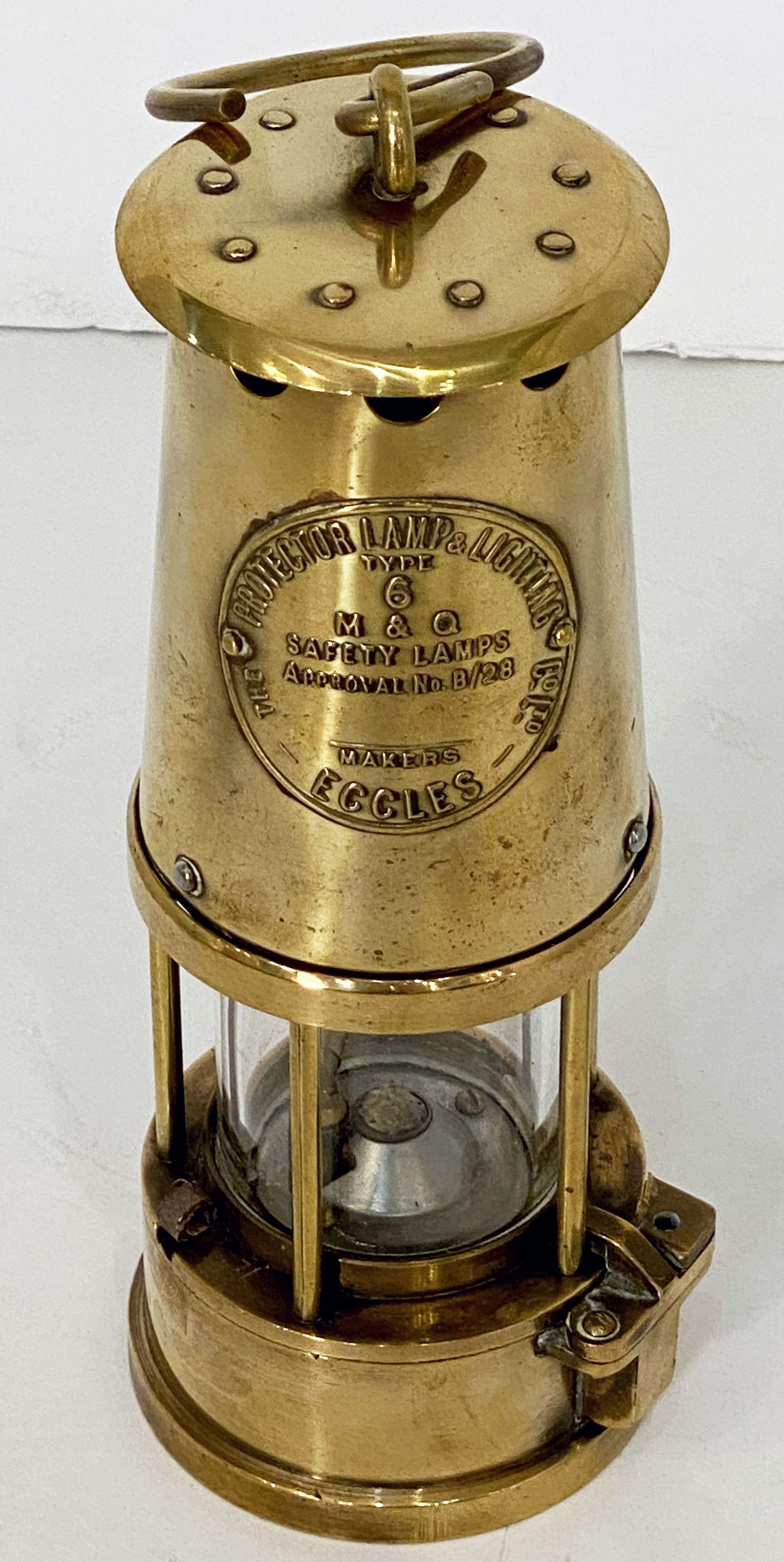 English Coal Miner's Safety Lamp or Inspector's Lantern of Brass 10