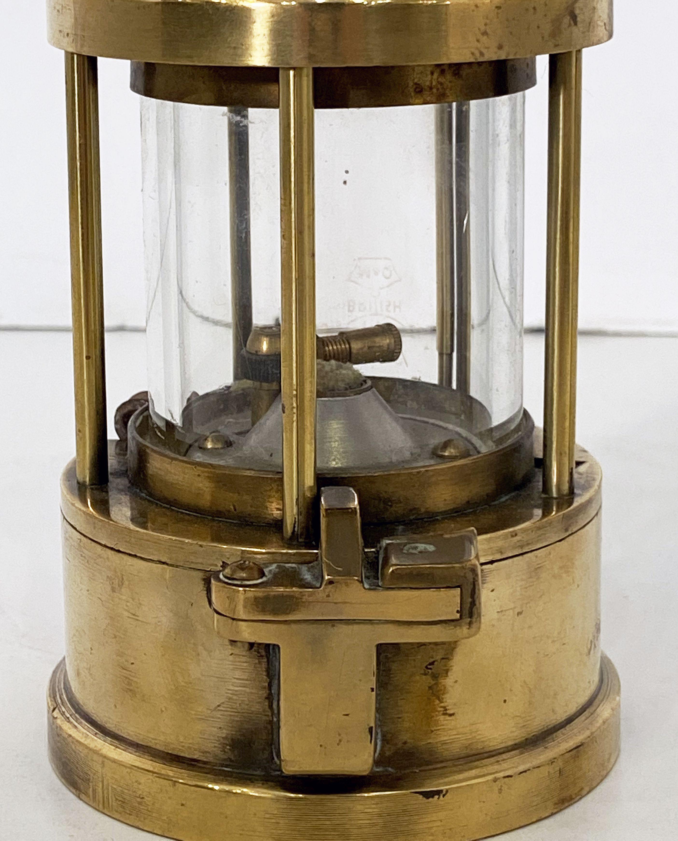 20th Century English Coal Miner's Safety Lamp or Inspector's Lantern of Brass