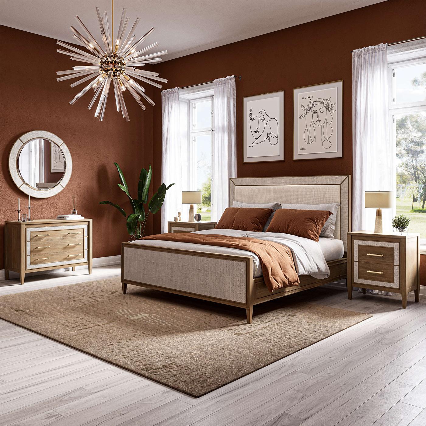 white coastal king bed