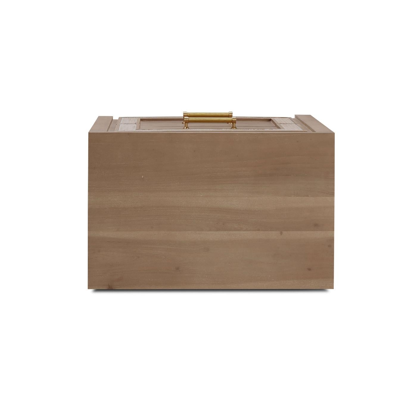 Wood English Coastal Modern Nightstand For Sale