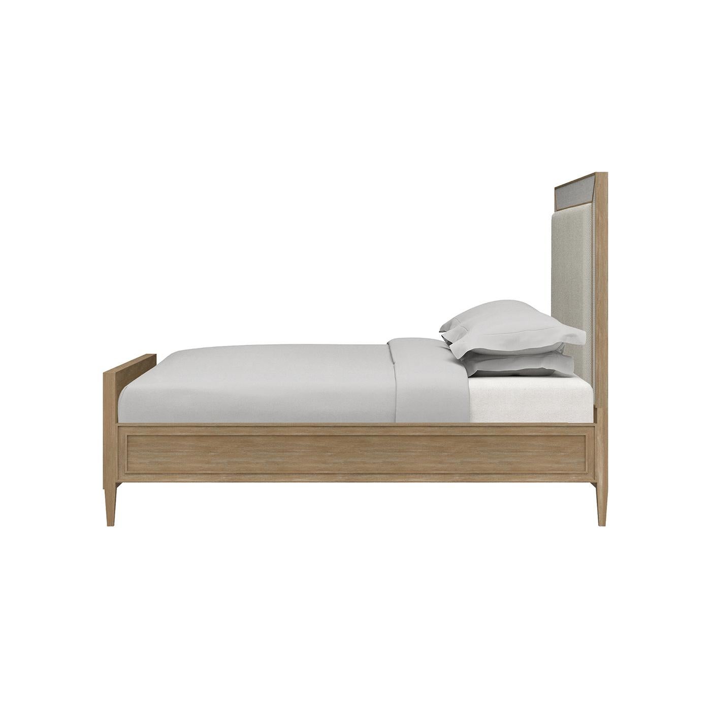 Mid-Century Modern English Coastal Modern Queen Bed For Sale