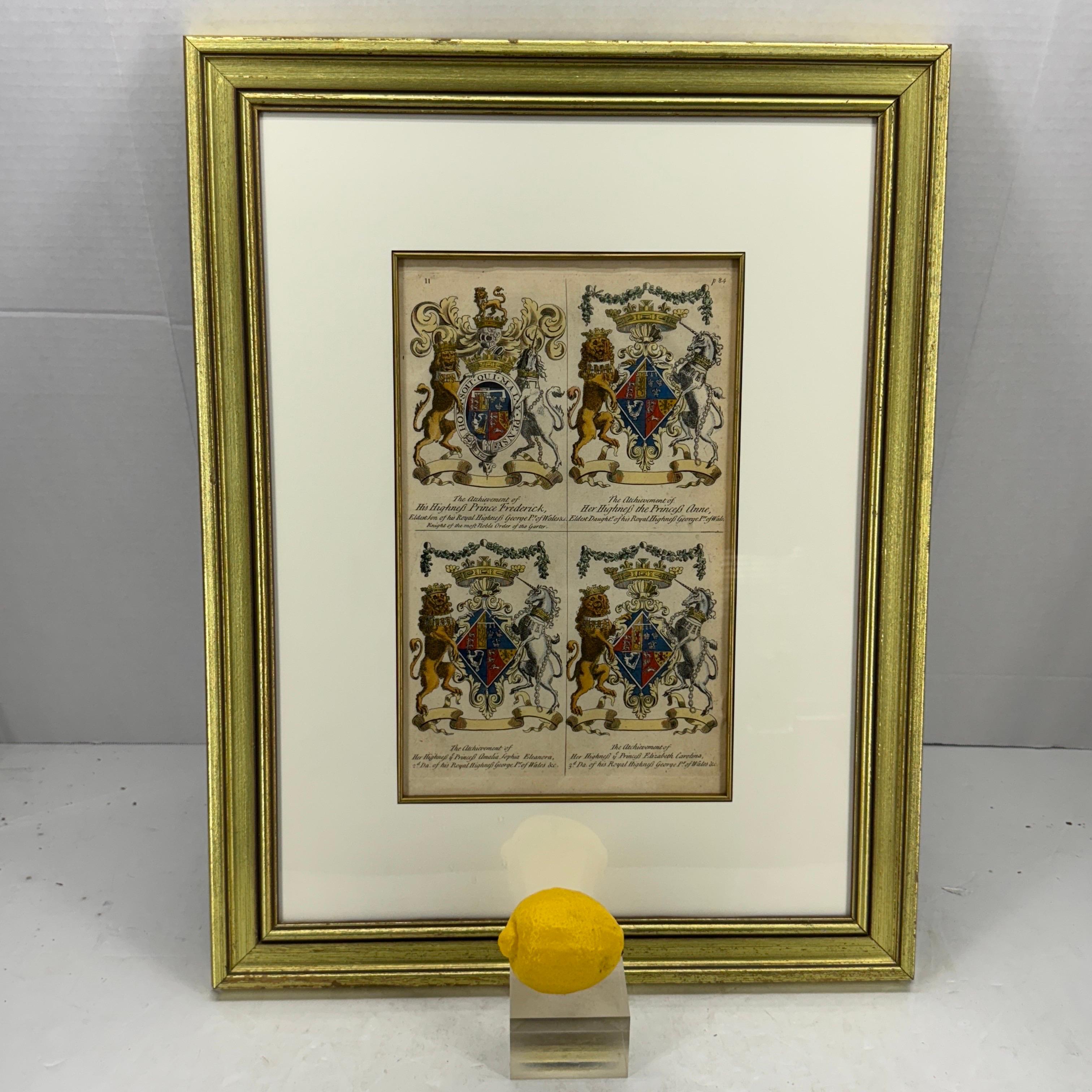 Escudo de Armas Inglés Impresión artística de Joseph Edmondson Marco de pan de oro Hecho a mano en venta