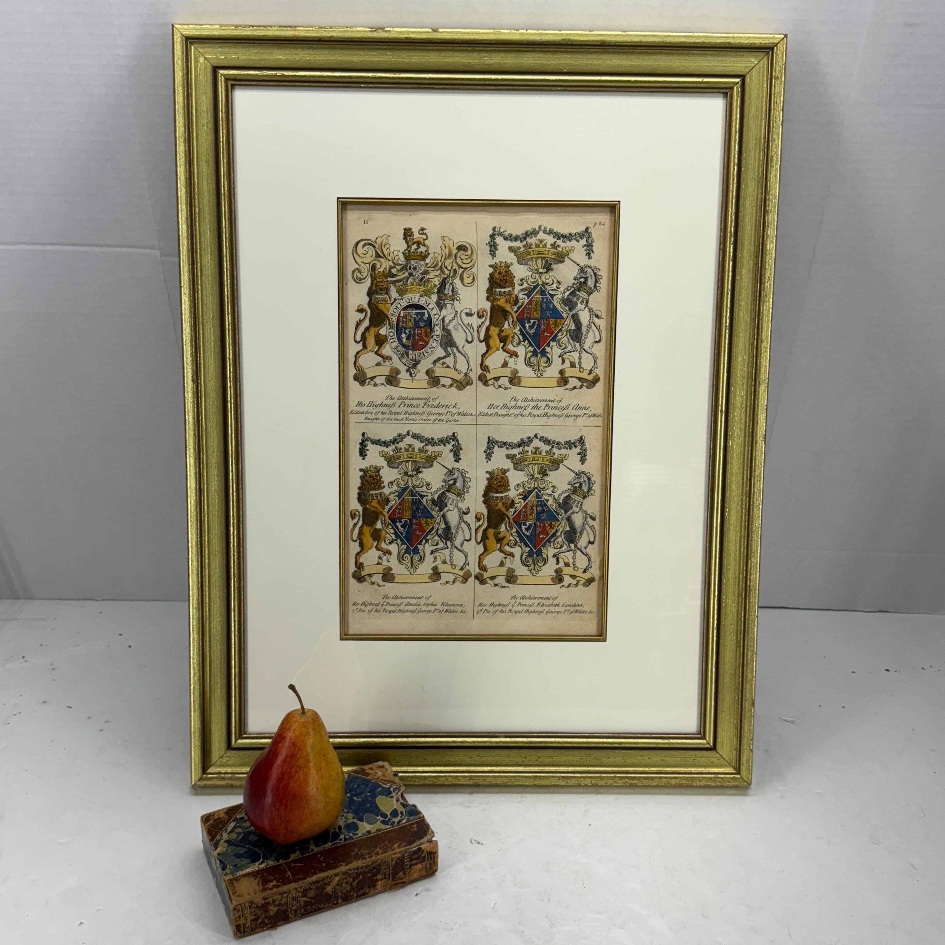 Escudo de Armas Inglés Impresión artística de Joseph Edmondson Marco de pan de oro en venta 1