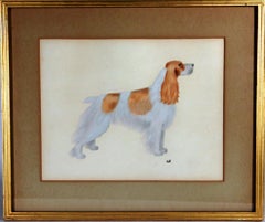 English Cocker Spaniel Watercolor and Gouache Pictures- A Set of Six