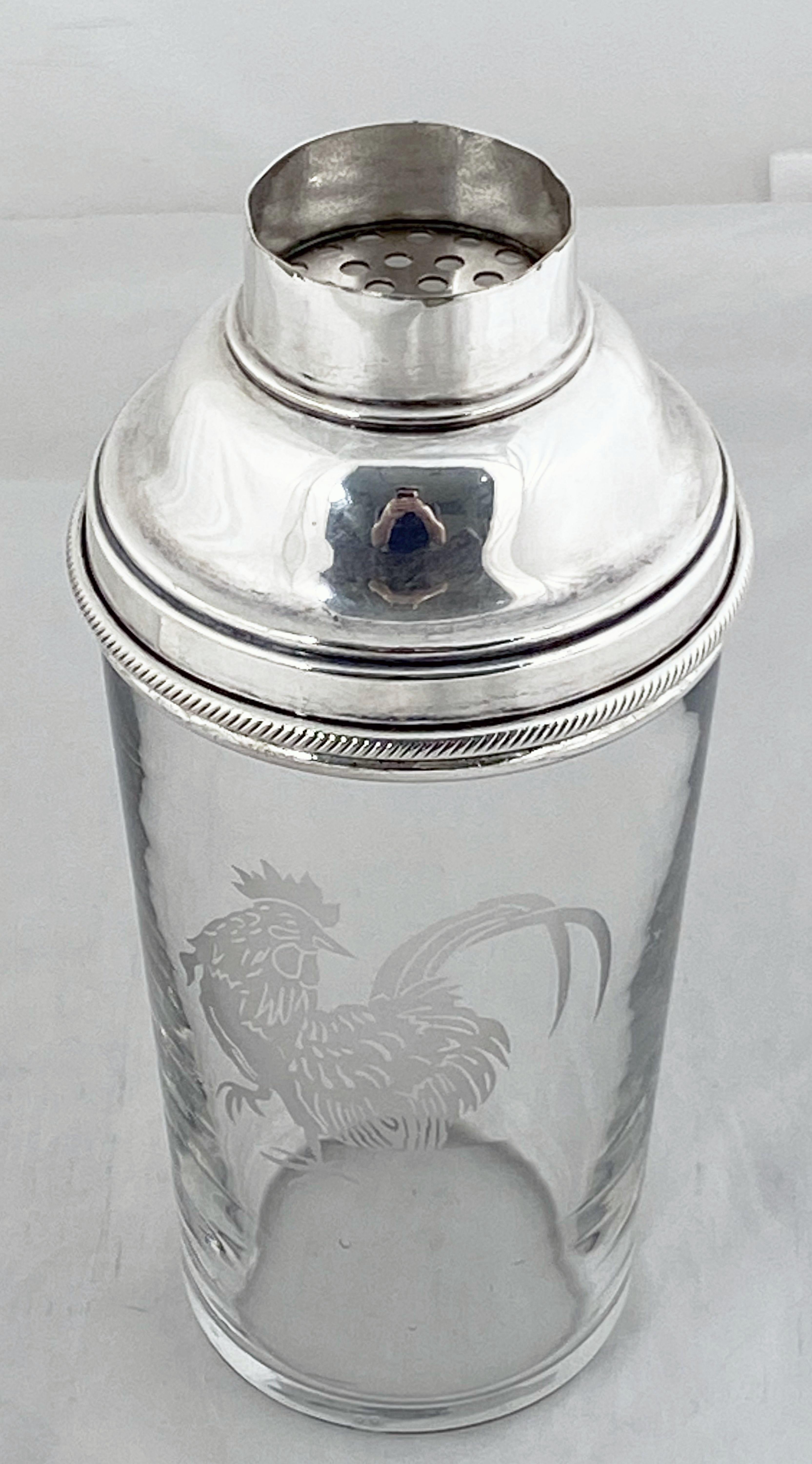 English Cocktail Drinks or Martini Shaker with Cockerel by James Dixon & Sons 3