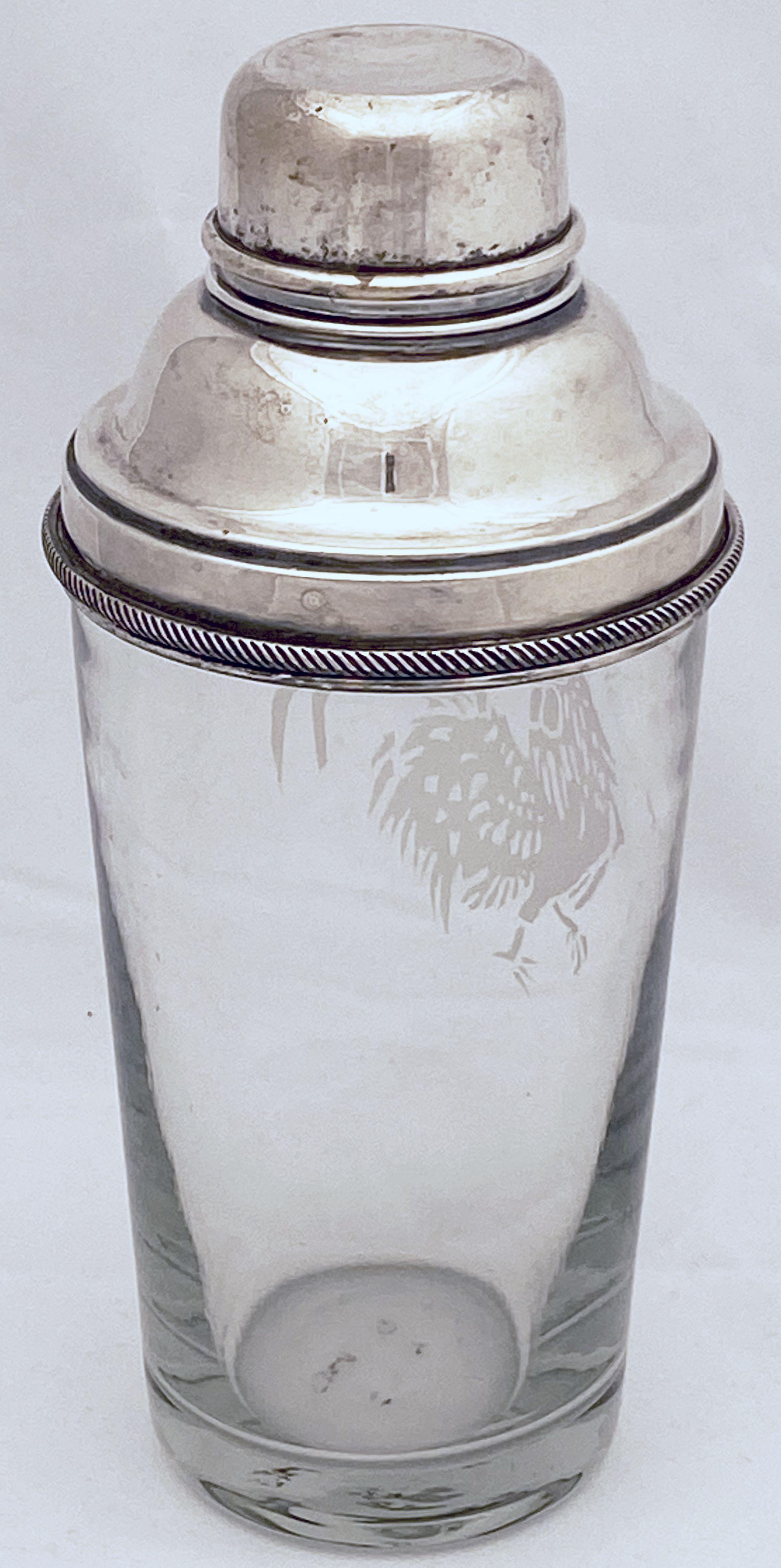 English Cocktail Drinks or Martini Shaker with Cockerel by James Dixon & Sons For Sale 5