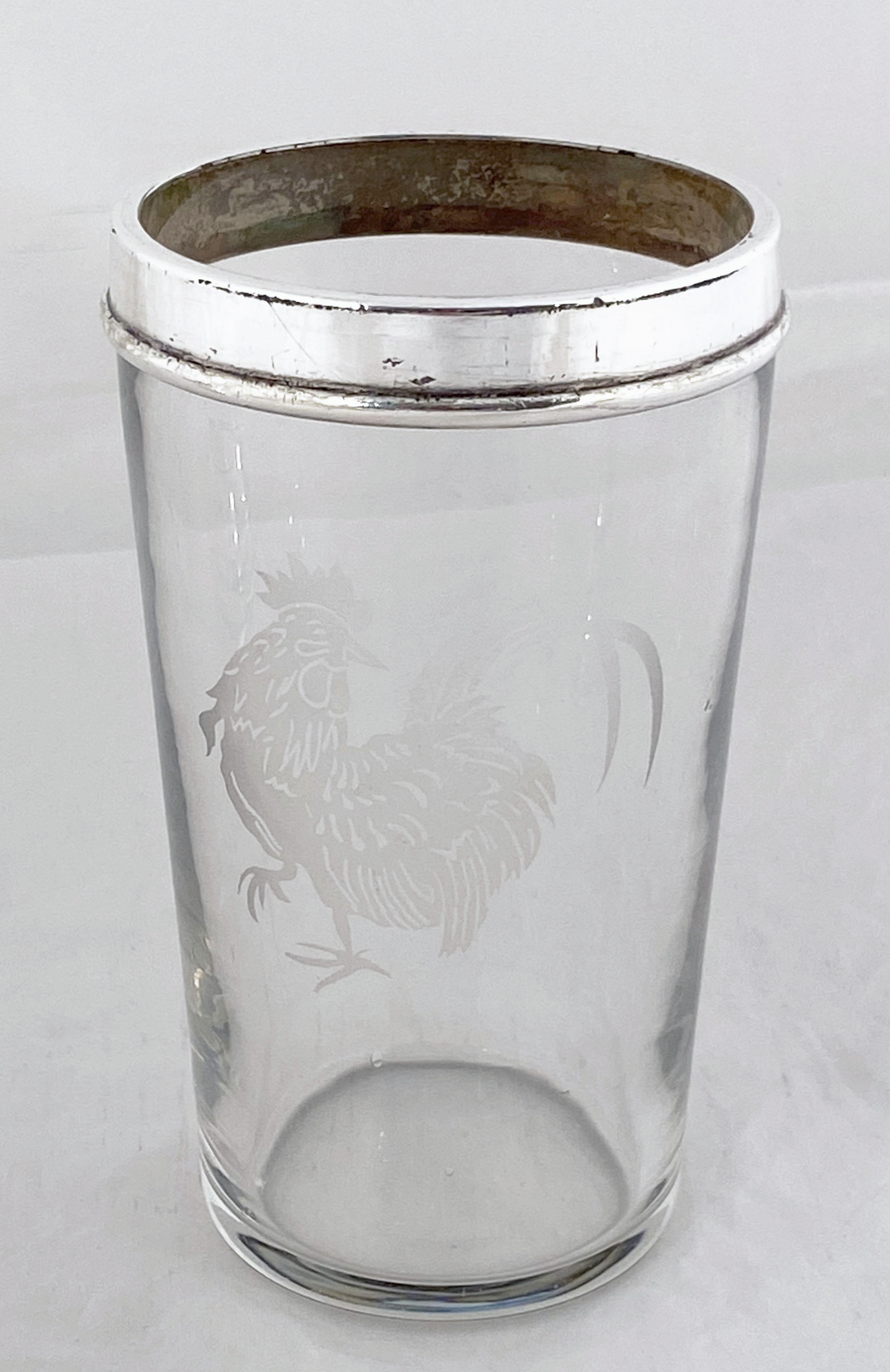 English Cocktail Drinks or Martini Shaker with Cockerel by James Dixon & Sons 6