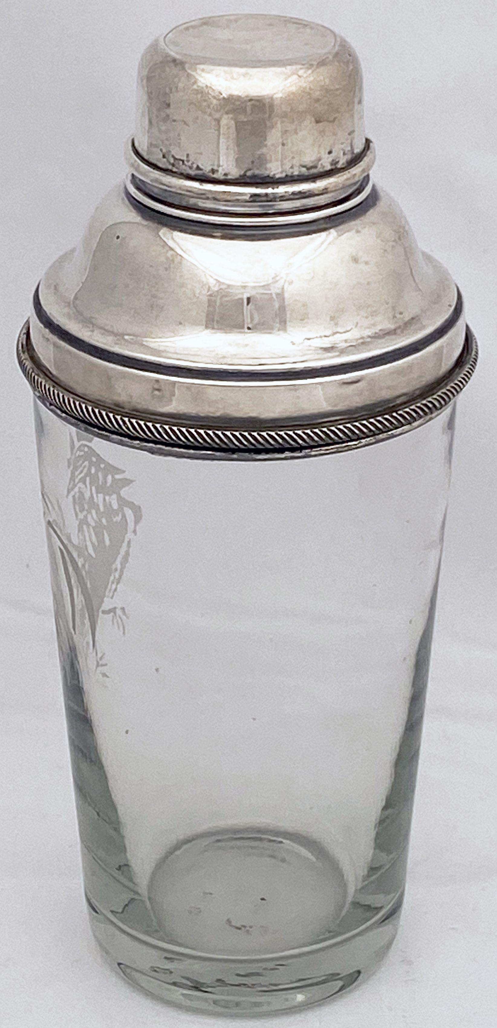 English Cocktail Drinks or Martini Shaker with Cockerel by James Dixon & Sons For Sale 6