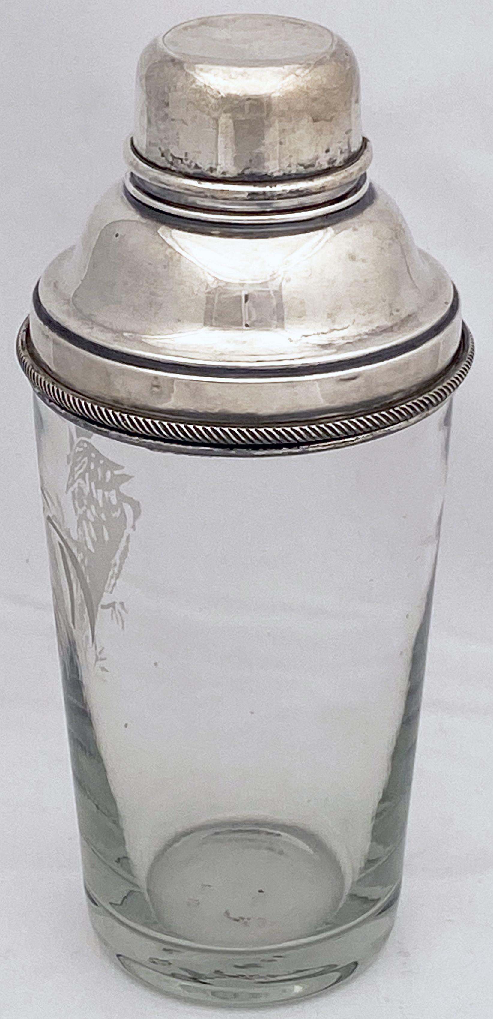 English Cocktail Drinks or Martini Shaker with Cockerel by James Dixon & Sons 5