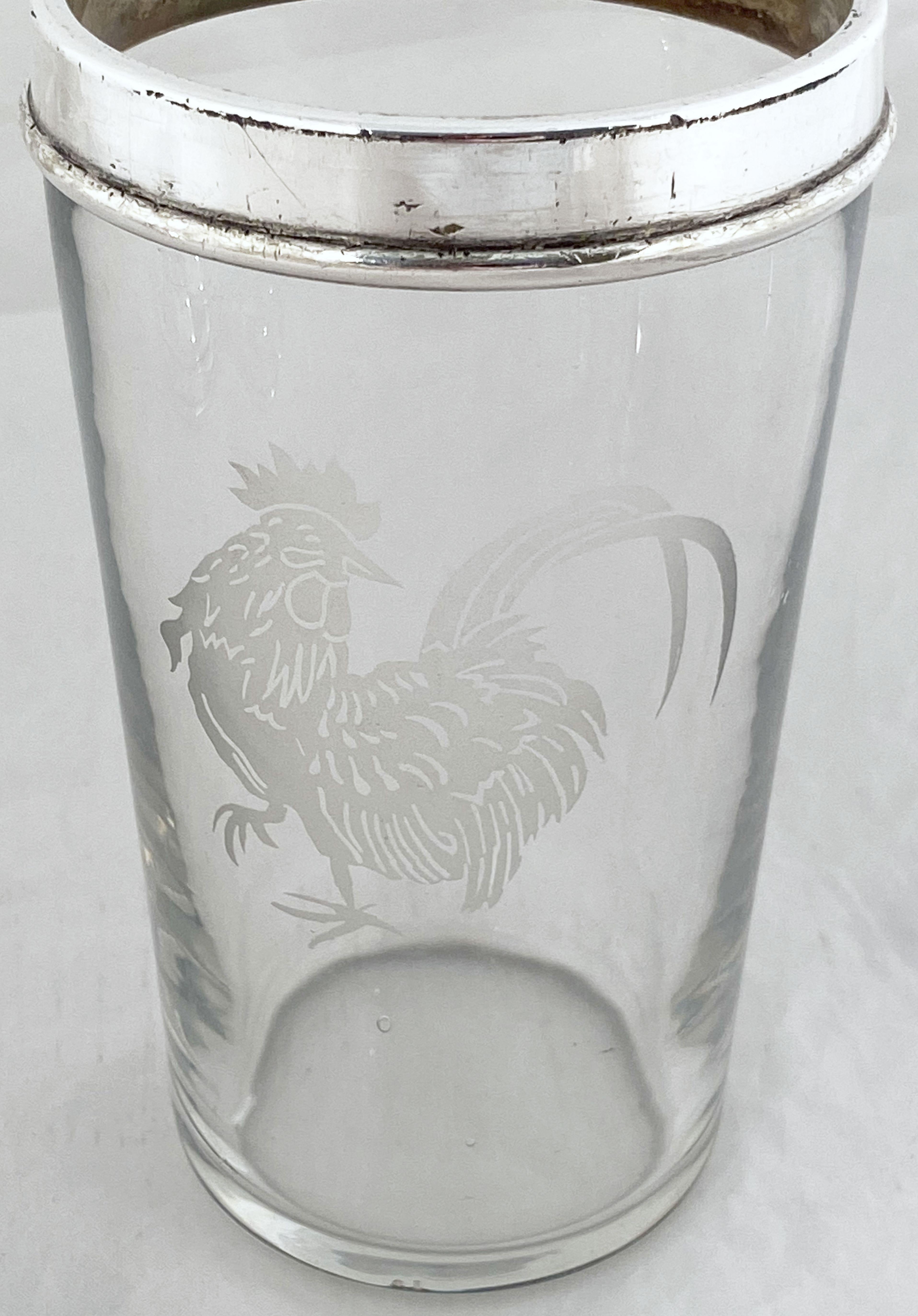 English Cocktail Drinks or Martini Shaker with Cockerel by James Dixon & Sons 9