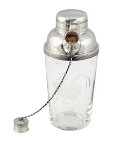 English Cocktail Drinks or Martini Shaker with Cockerel by James Dixon & Sons