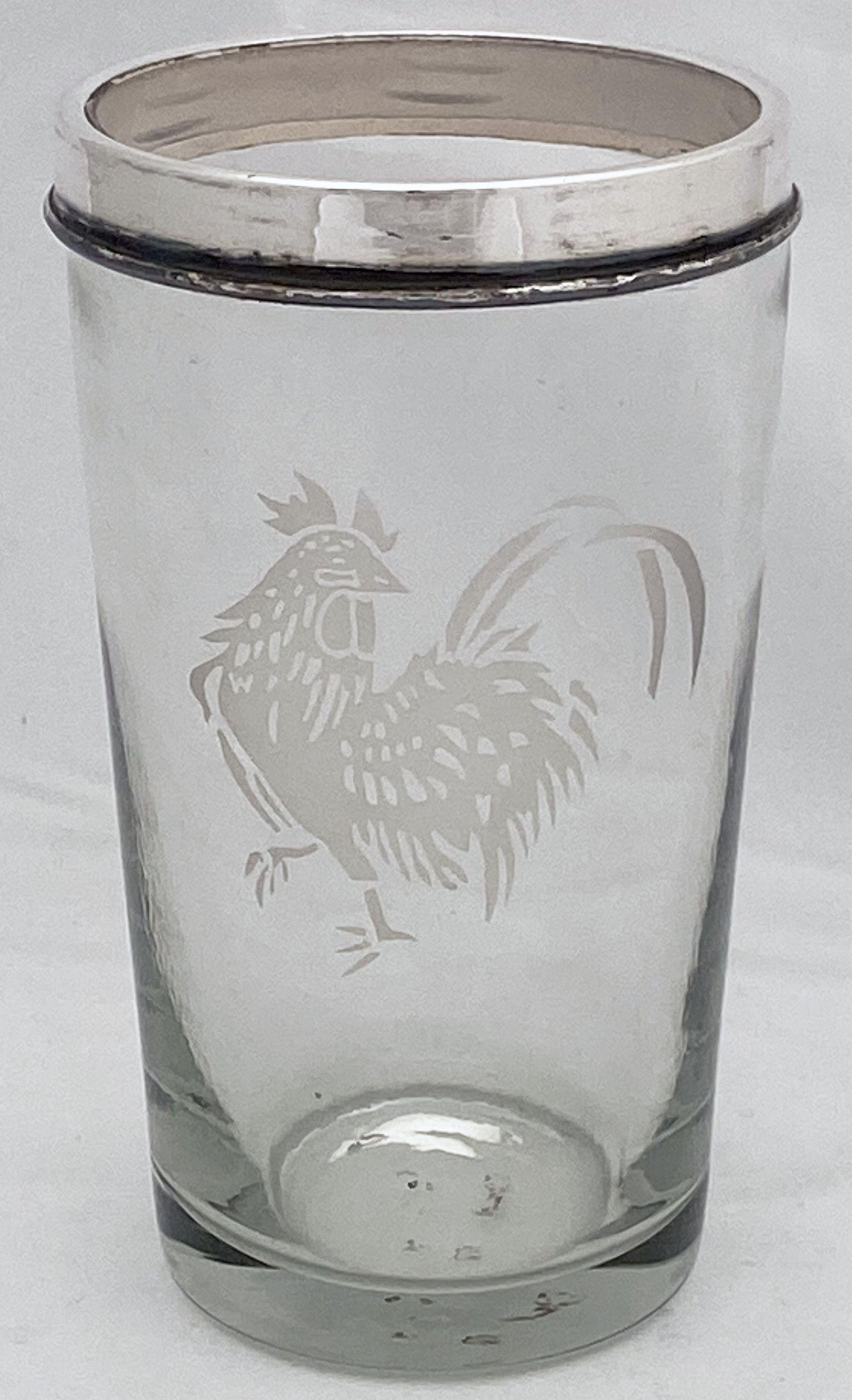20th Century English Cocktail Drinks or Martini Shaker with Cockerel by James Dixon & Sons For Sale
