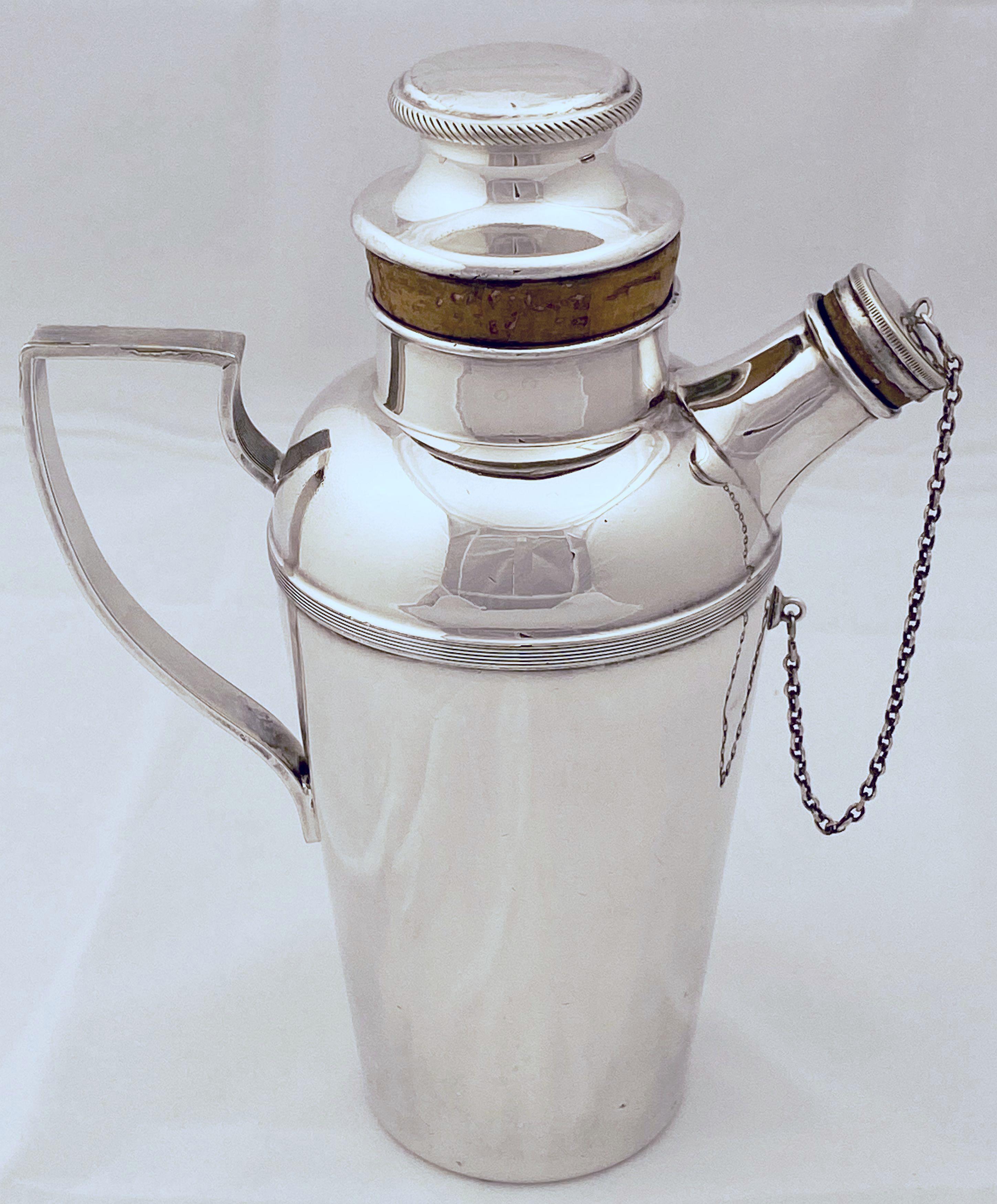 English Cocktail or Martini Shaker from the Art Deco Period by James Dixon 5