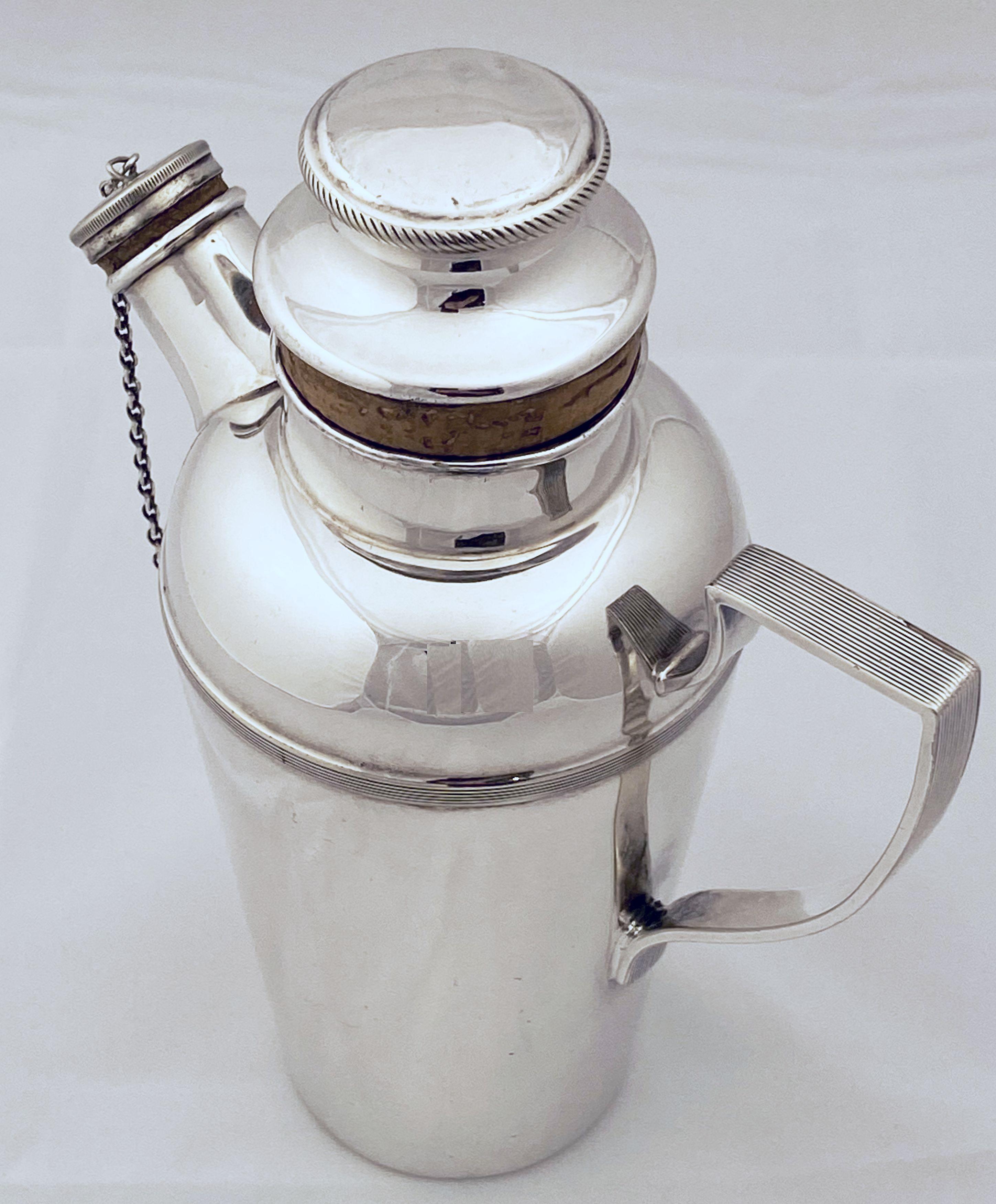 English Cocktail or Martini Shaker from the Art Deco Period by James Dixon 11