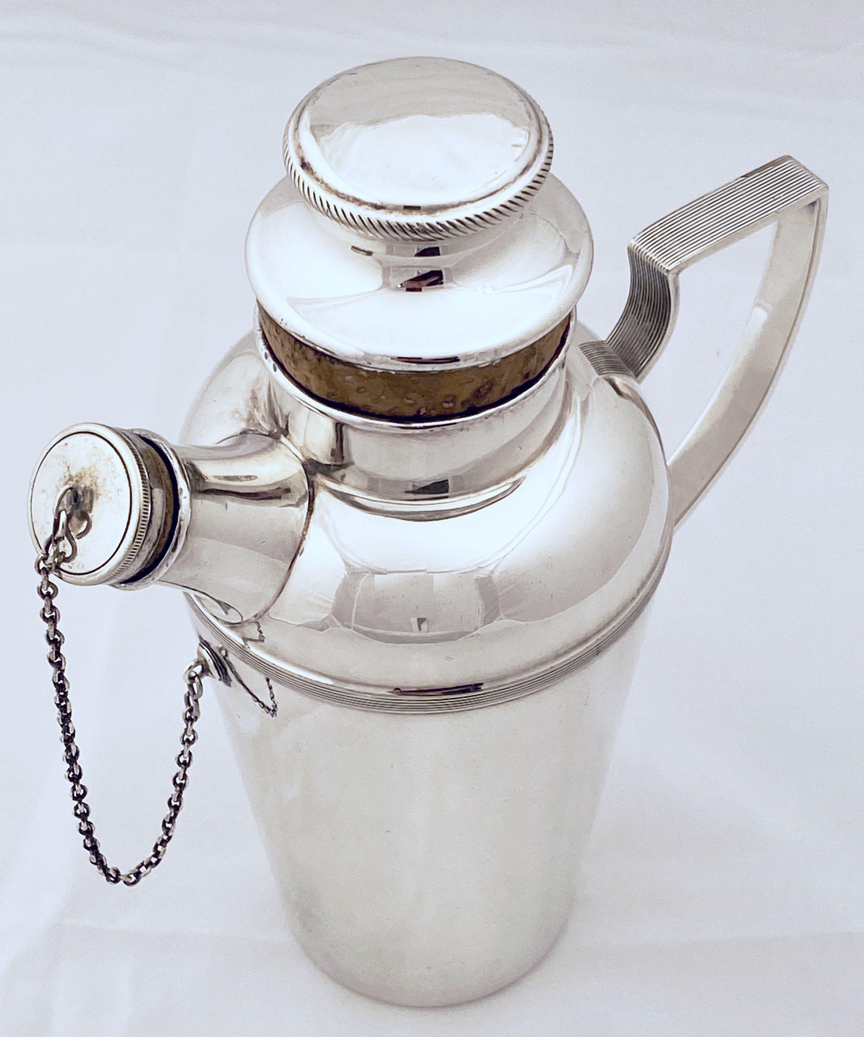 Metal English Cocktail or Martini Shaker from the Art Deco Period by James Dixon