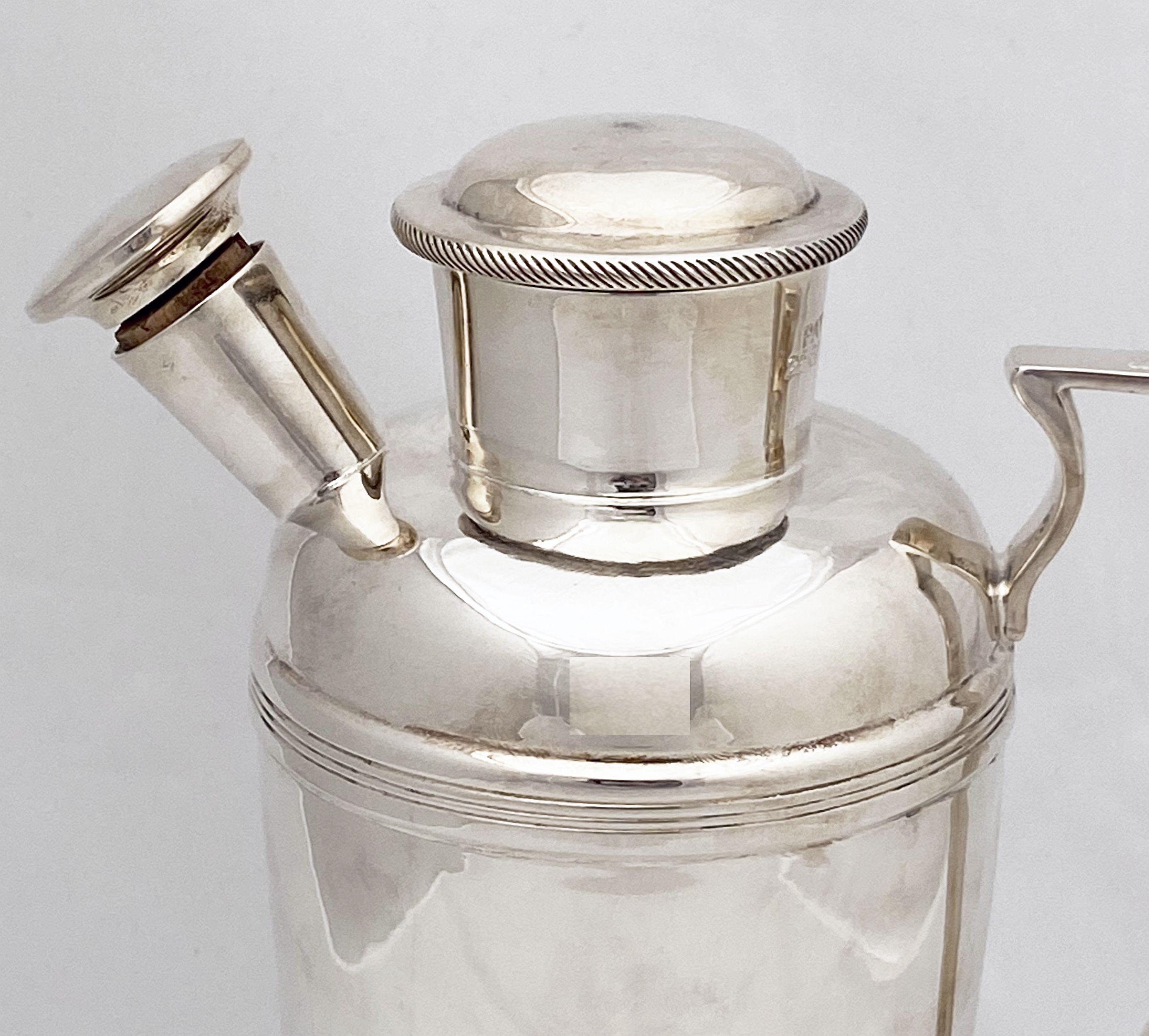 Metal English Cocktail or Martini Shaker from the Art Deco Period