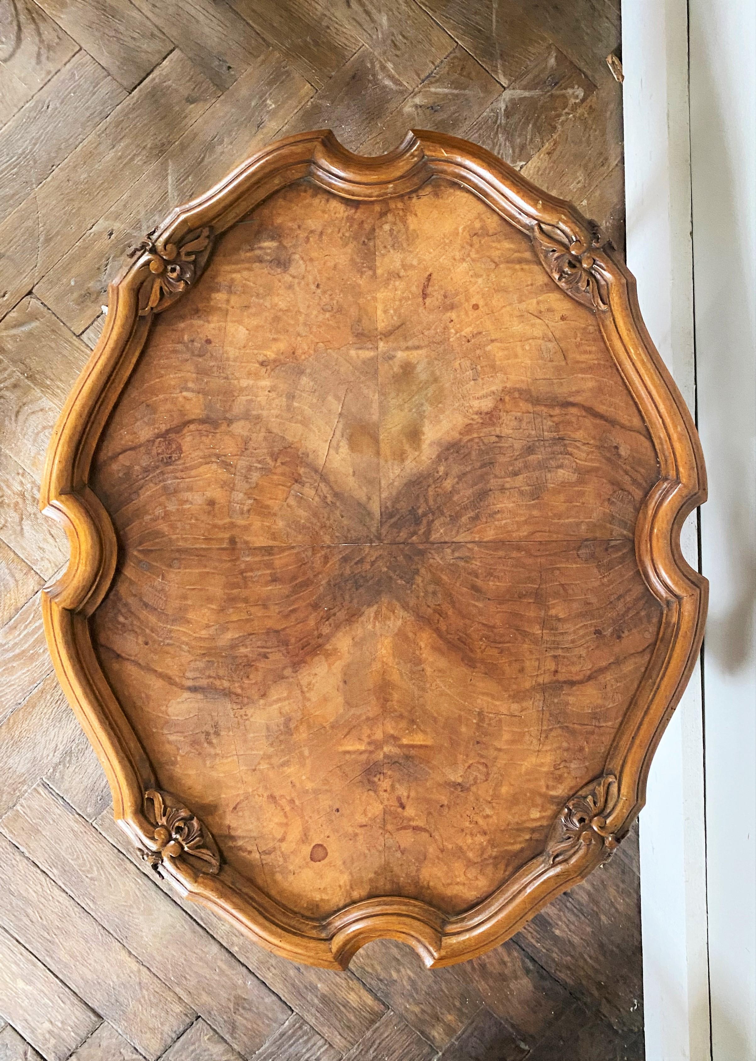 Louis XV Louis 15 Style Coffee Table in Hand Carved Beech and Walnut Circa 1870