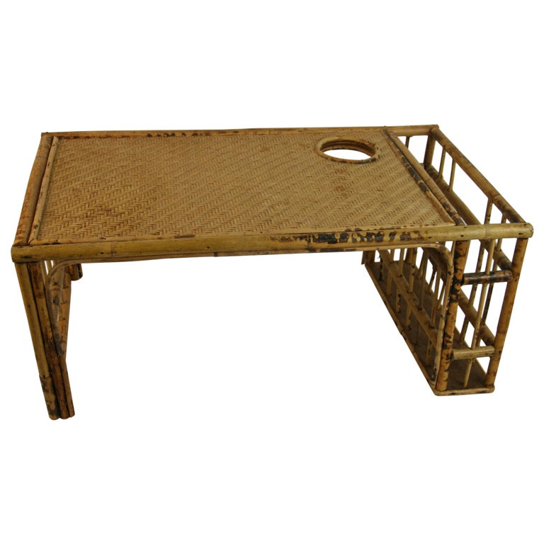 Bamboo Bed Tray with Builtin Magazine Rack For Sale at 1stDibs | laptop ...