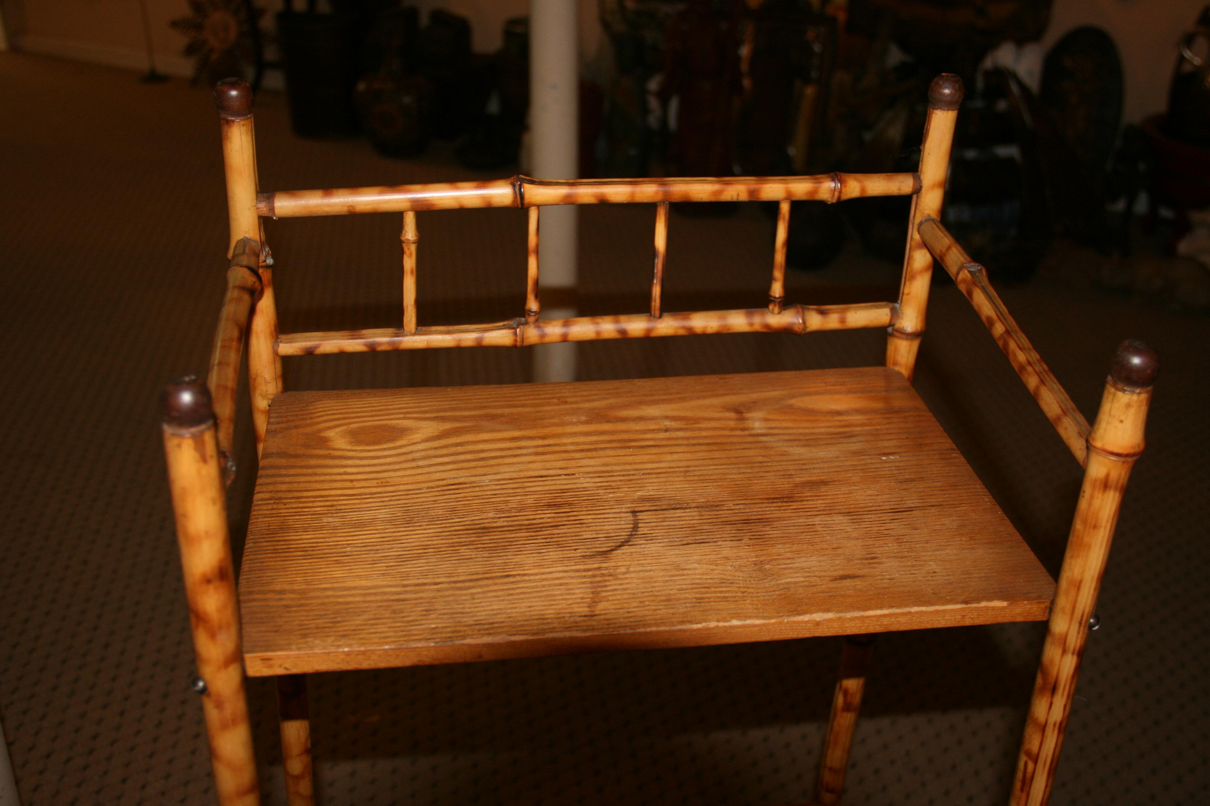 English Colonial Bamboo Shelf with Record Rack For Sale 4