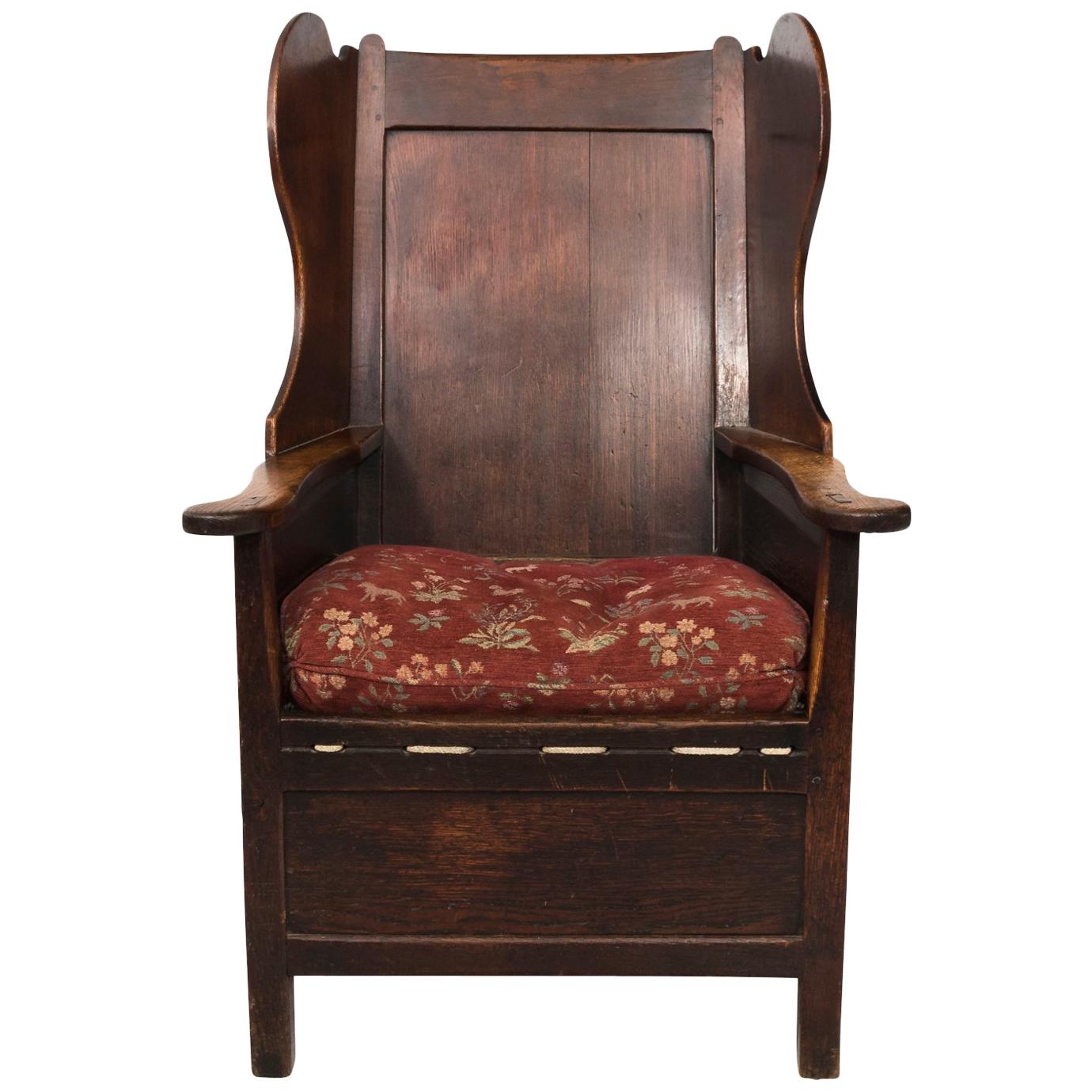 English Colonial Oak Chair For Sale