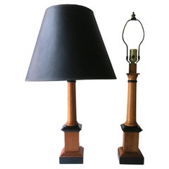 Englische Säulen-Tischlampen, Paar