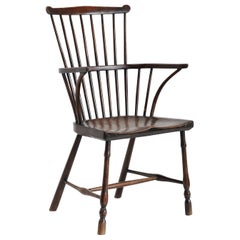 English Comb Back Windsor Chair, Elm and Beech, 1800, West Country, Vernacular