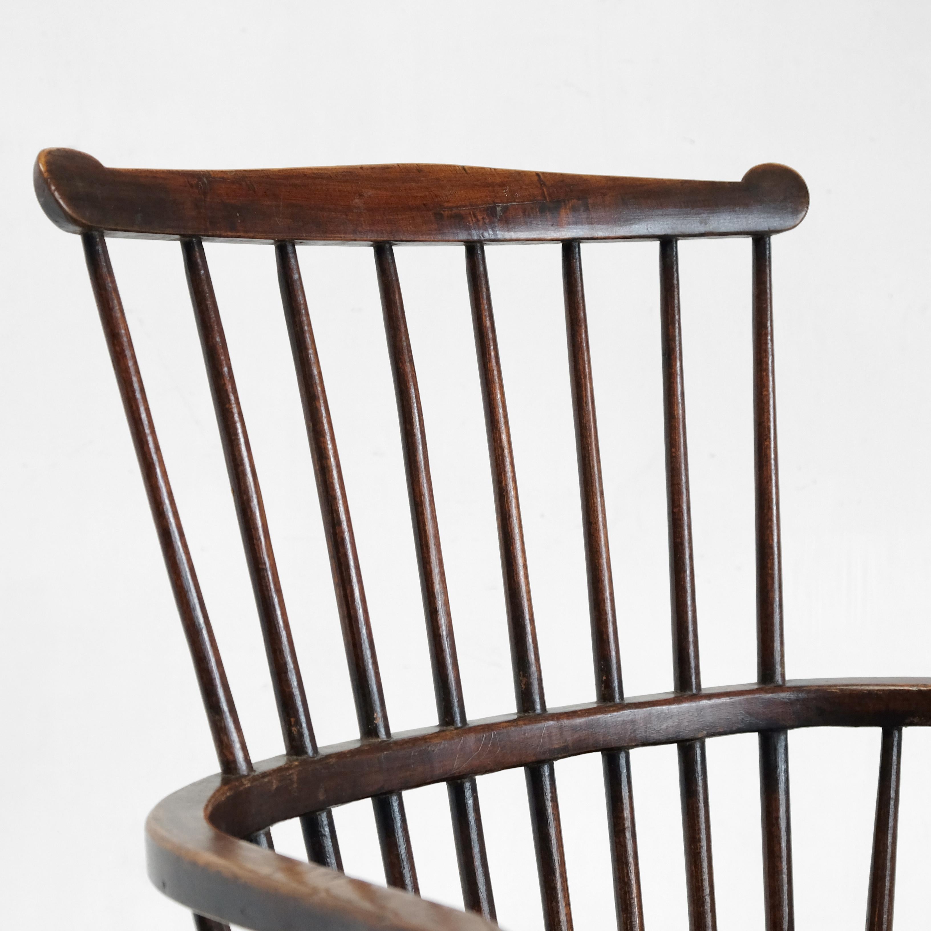 English Comb Back Windsor Chair, Elm and Beech, 1800, West Country, Vernacular 1