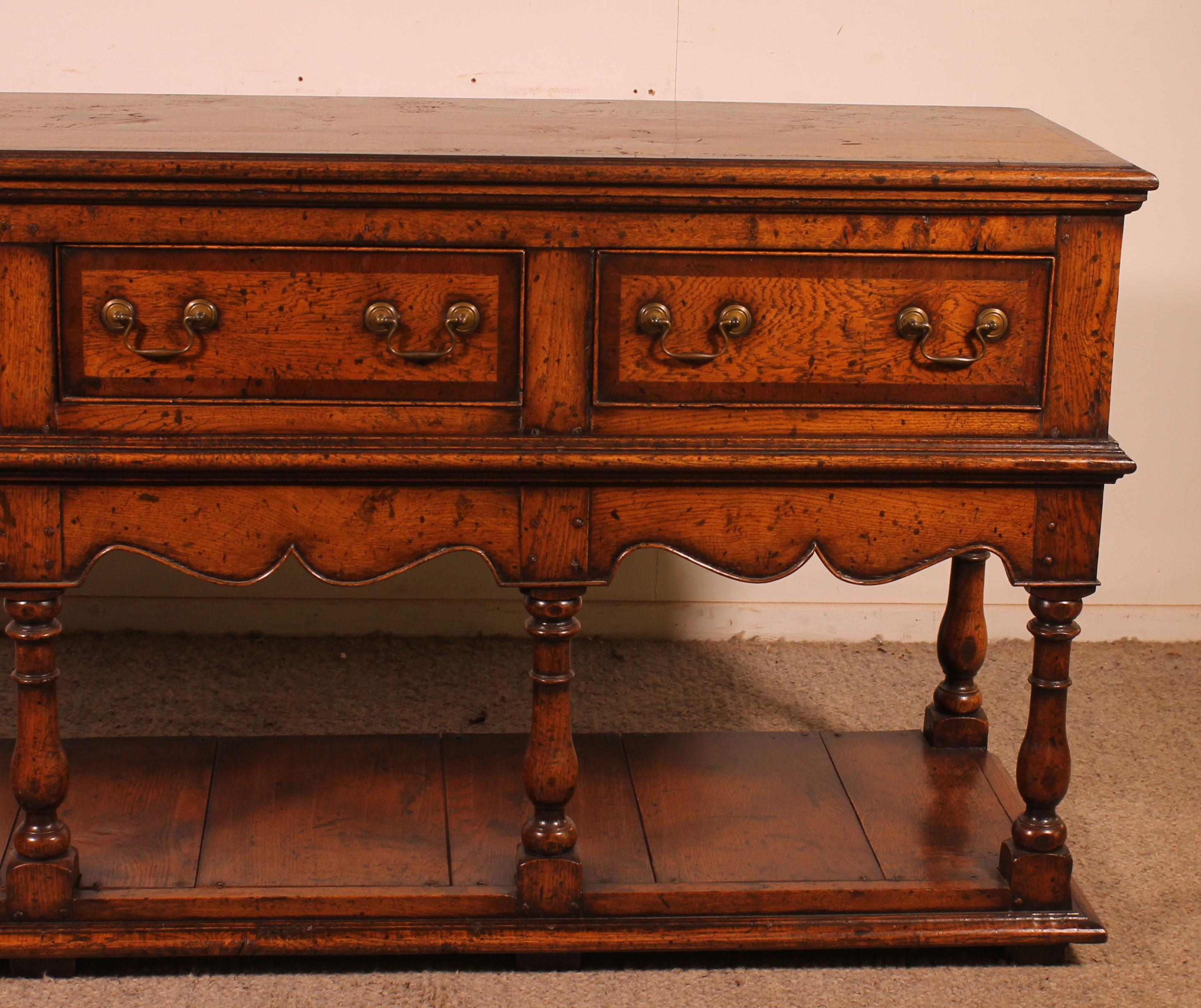 George I English Console Called Dresser Base In Oak For Sale