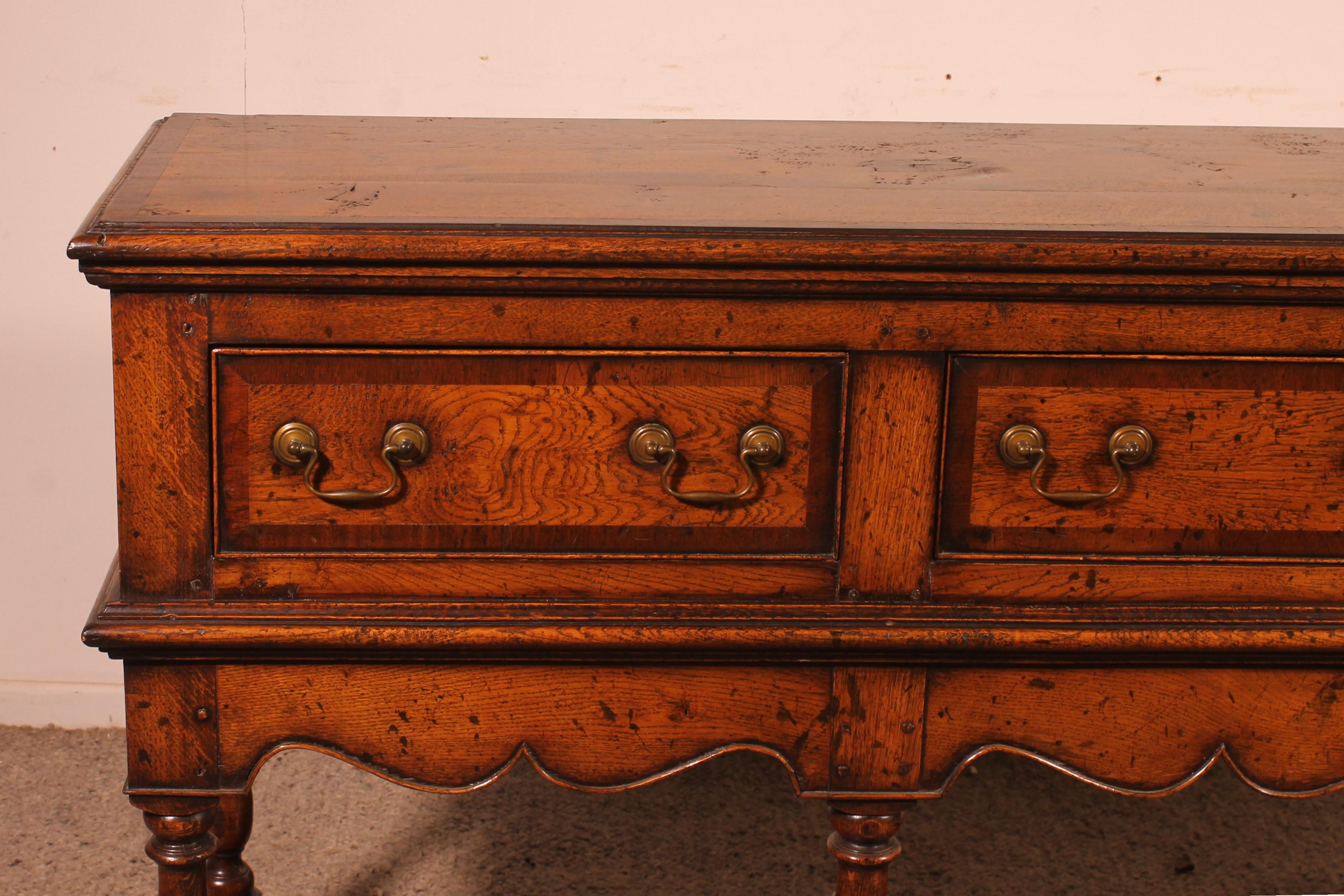 British English Console Called Dresser Base In Oak For Sale