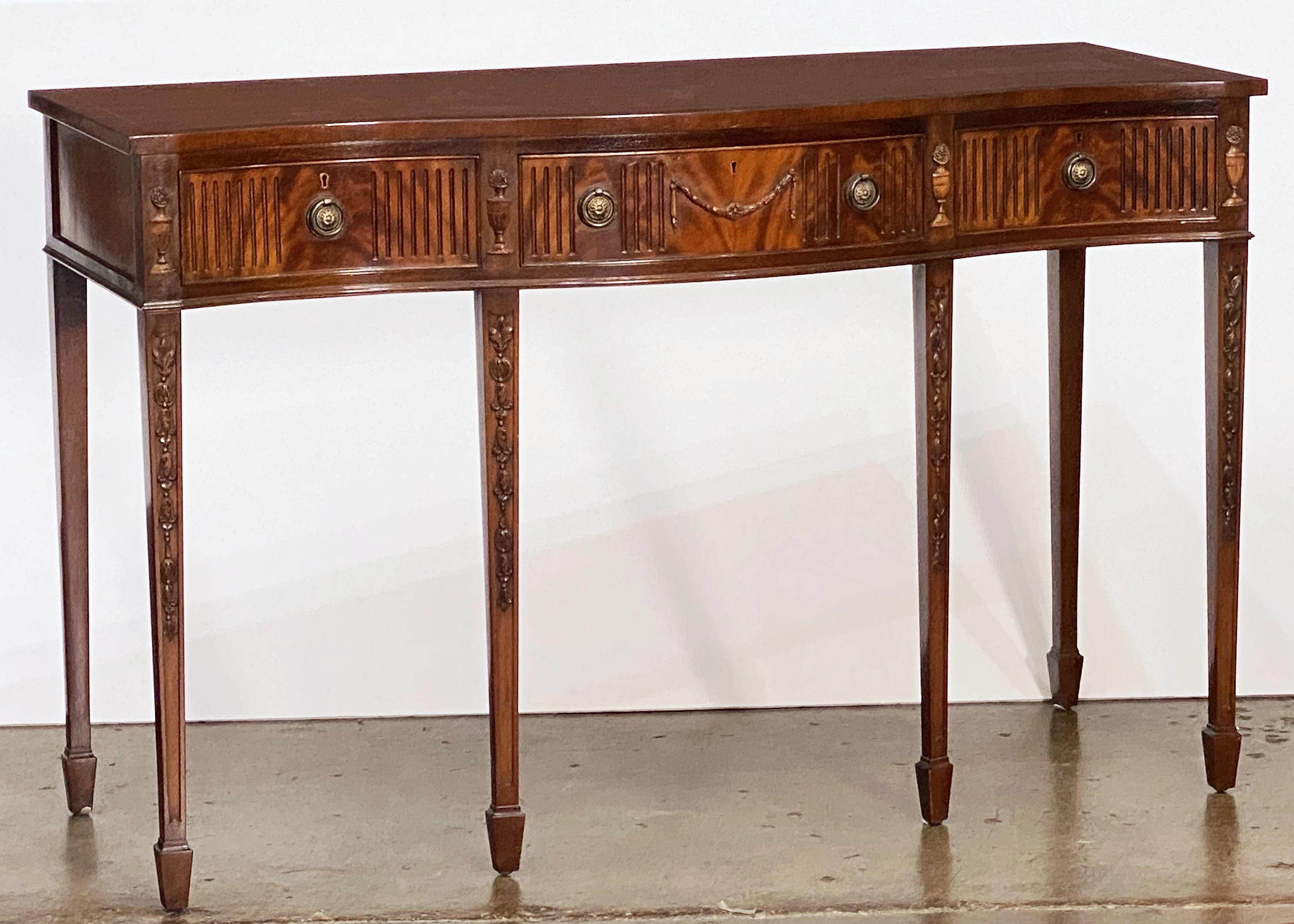 English Console Server or Buffet Table of Mahogany in the Sheraton Style  14