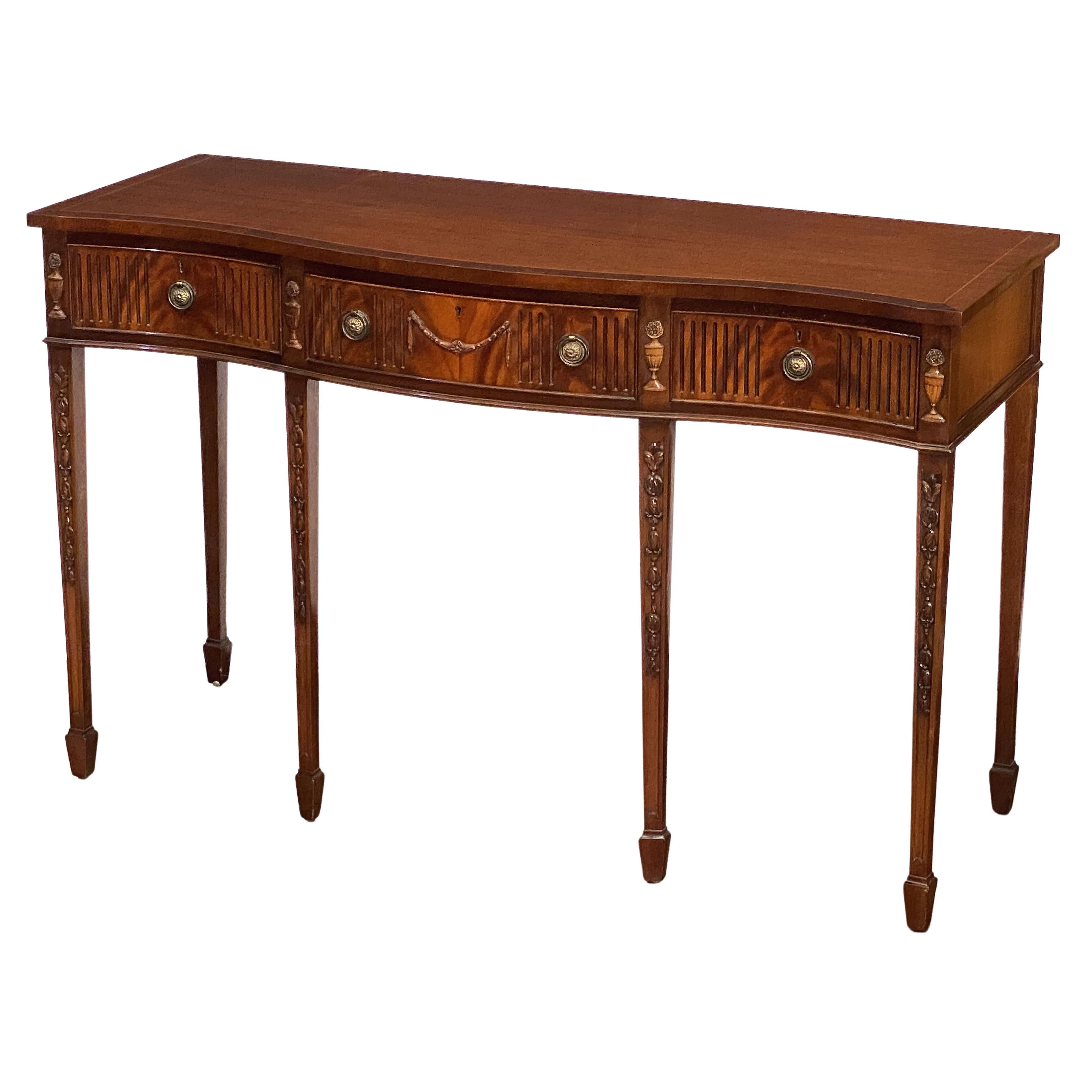 English Console Server or Buffet Table of Mahogany in the Sheraton Style 