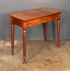 English Console Serving or Hall Table of Mahogany with Two Drawers