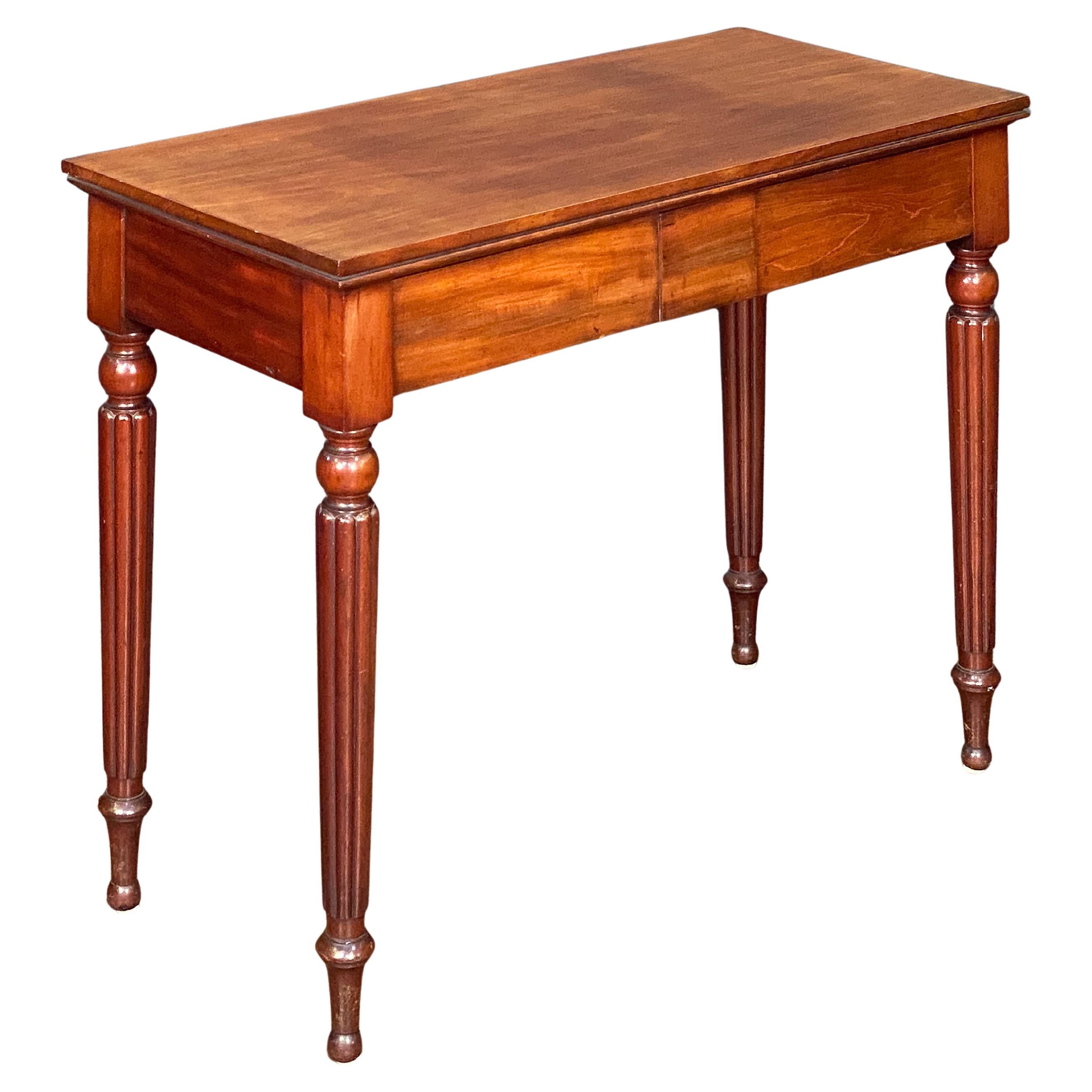 English Console Serving or Hall Table of Mahogany with Two Drawers For Sale