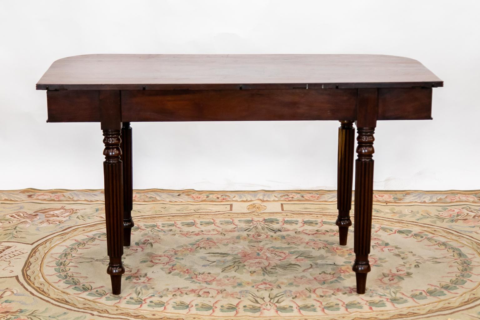 Mahogany English Console Sheraton Style Table For Sale