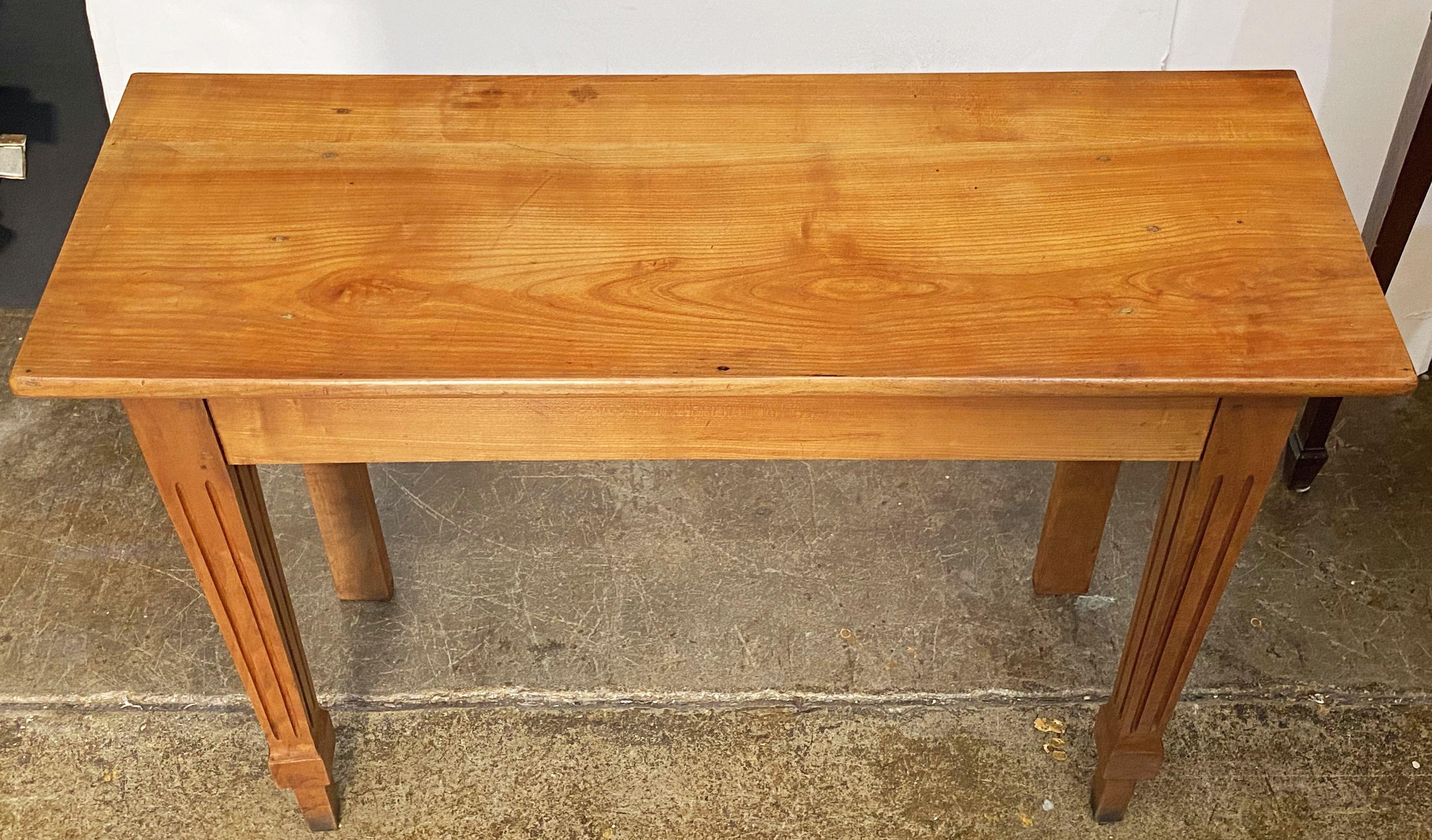 Wood English Console Table of Cherry 'One of Two' For Sale