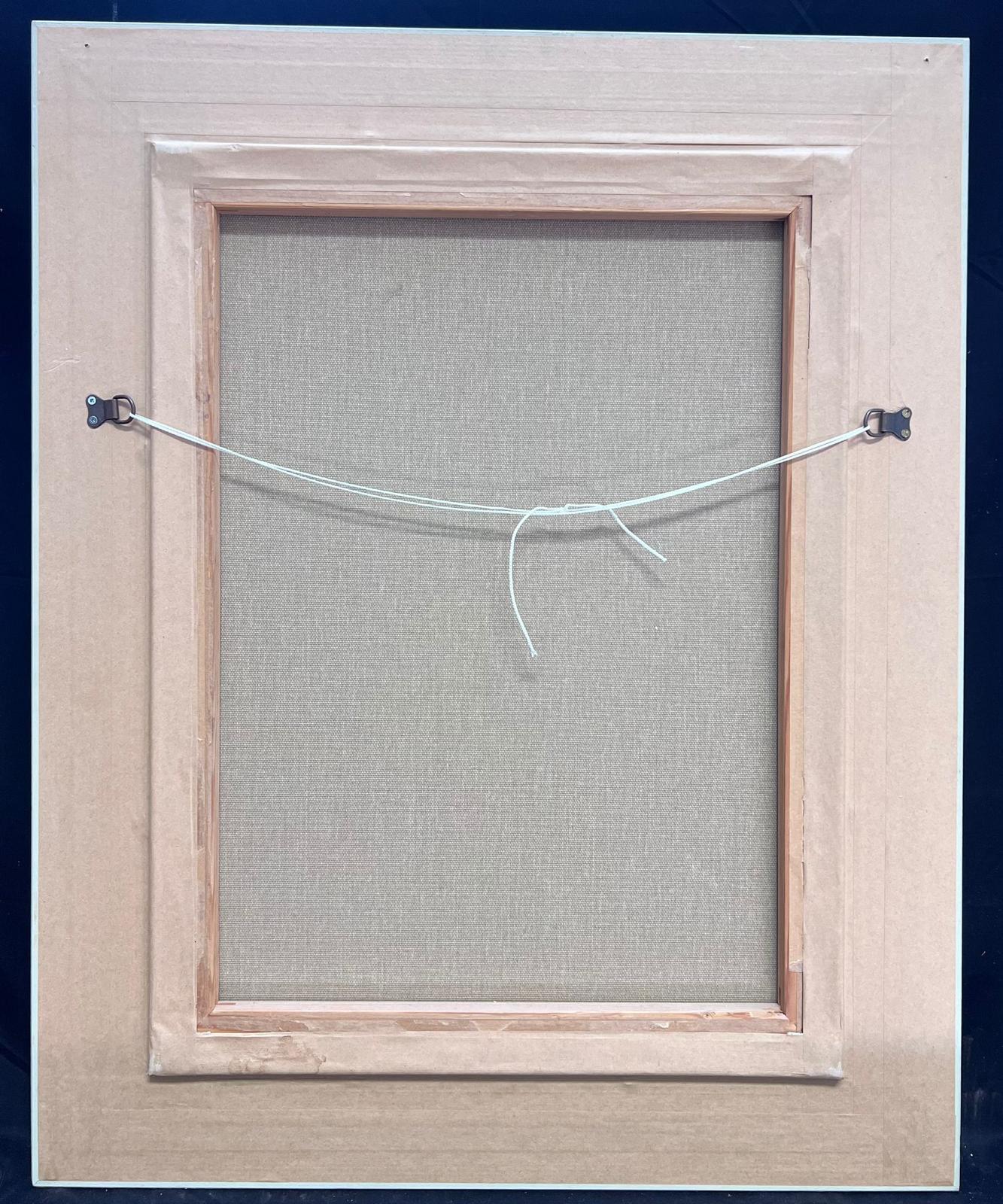 Tavolo da pranzo viola luminoso Interno dipinto ad olio con cornice Moderna Inglese in vendita 3
