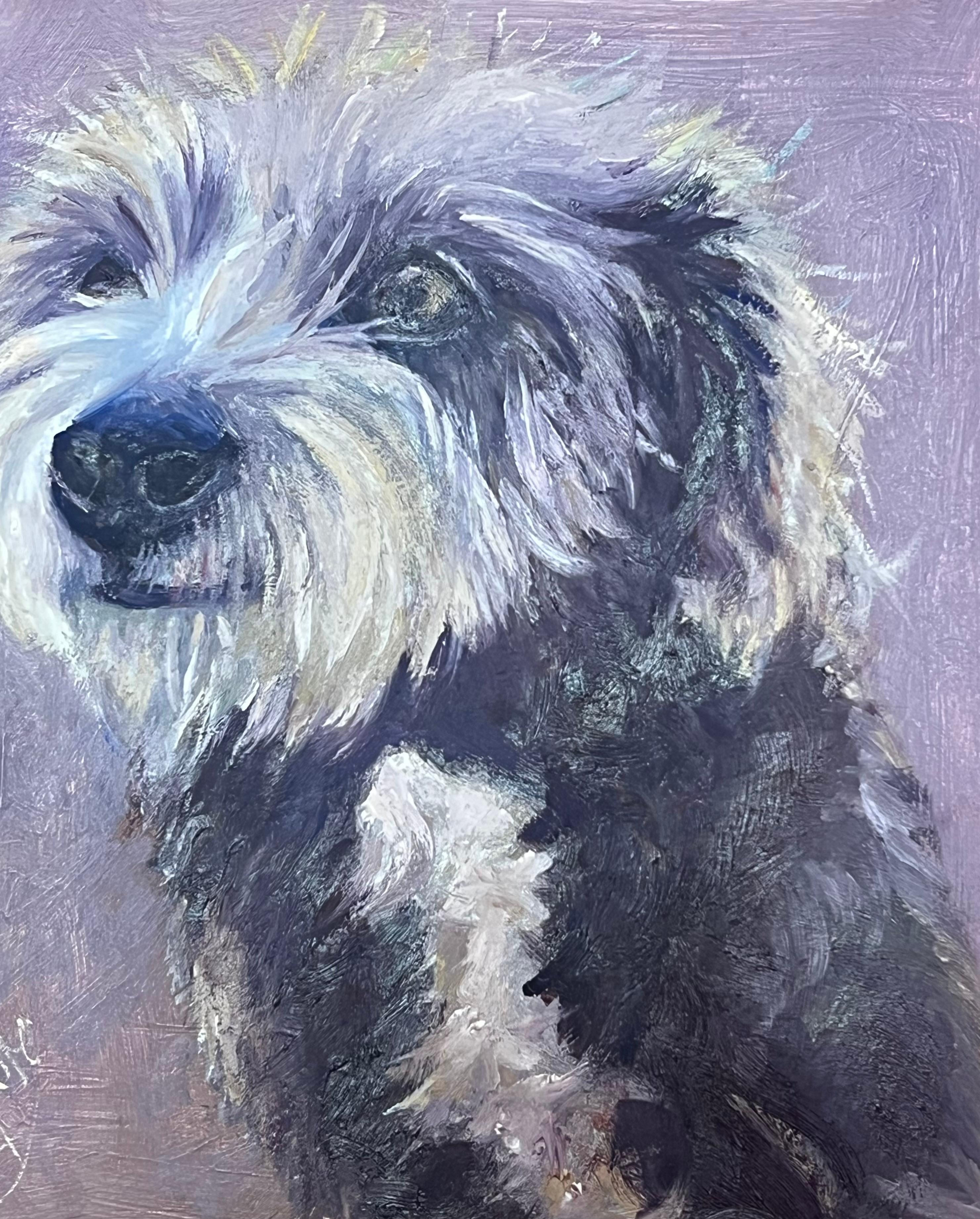 Il terrier trasandato
Artista inglese, contemporaneo
olio su tavola firmato, senza cornice
datato 24'
Pannello: 9 x 9 pollici
Provenienza: collezione privata
Condizioni: ottime condizioni 

Per ulteriori informazioni, contattaci per qualsiasi
