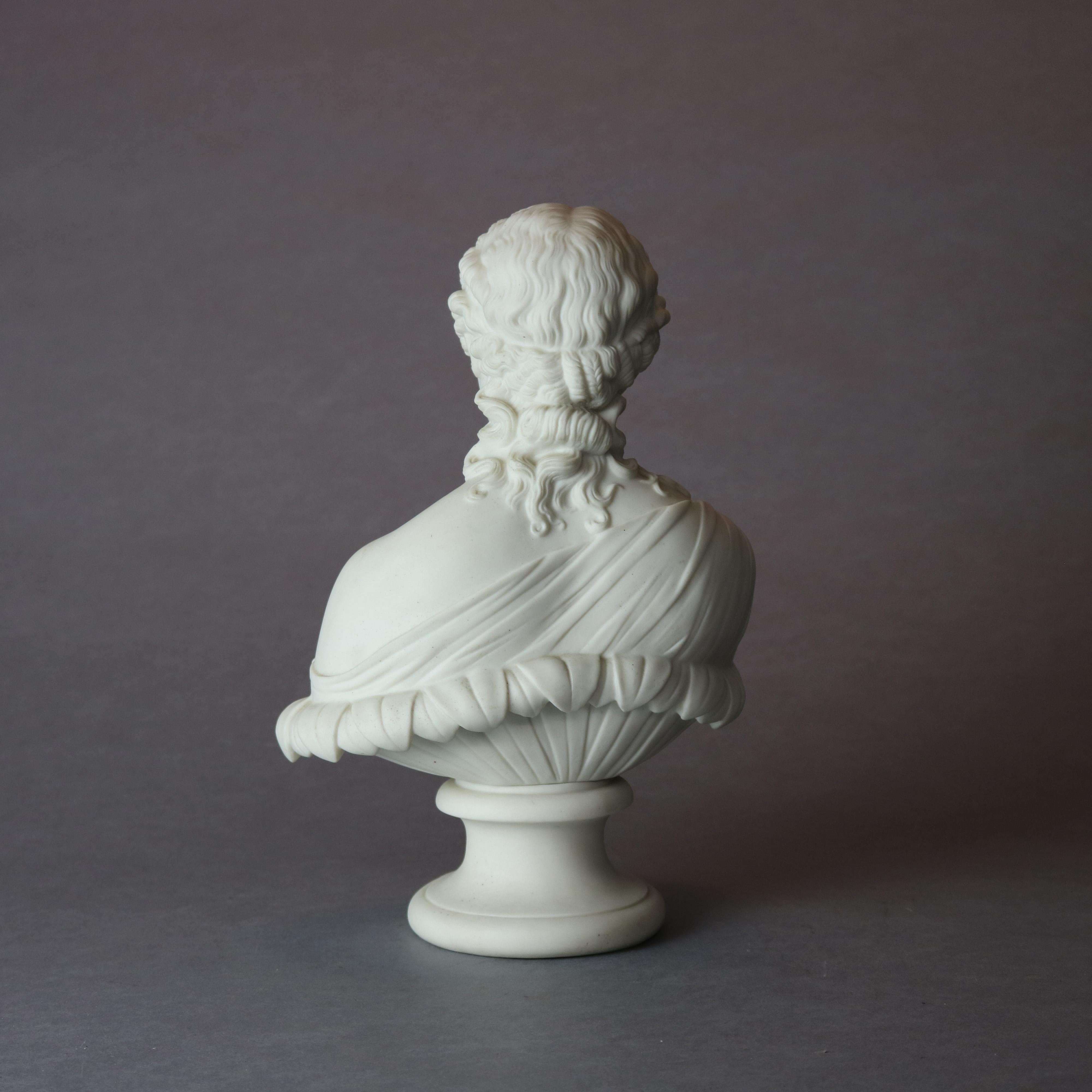 English Copeland School Cast Parian Porcelain Bust of Classical Woman, c1890 5