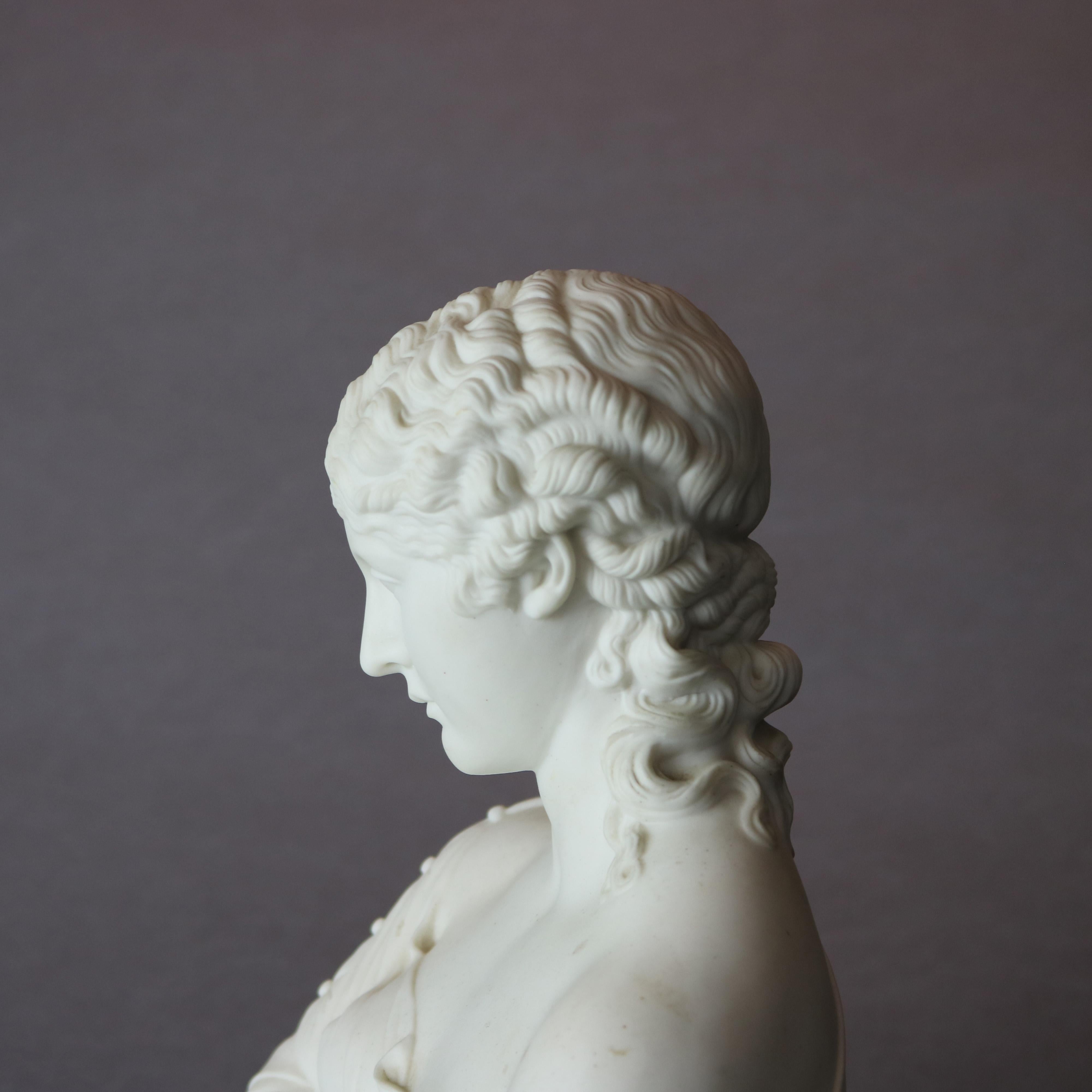 English Copeland School Cast Parian Porcelain Bust of Classical Woman, c1890 In Good Condition In Big Flats, NY