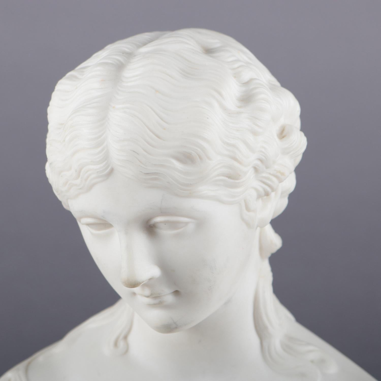 English Copeland School Cast Parian Porcelain Bust of Classical Woman 5